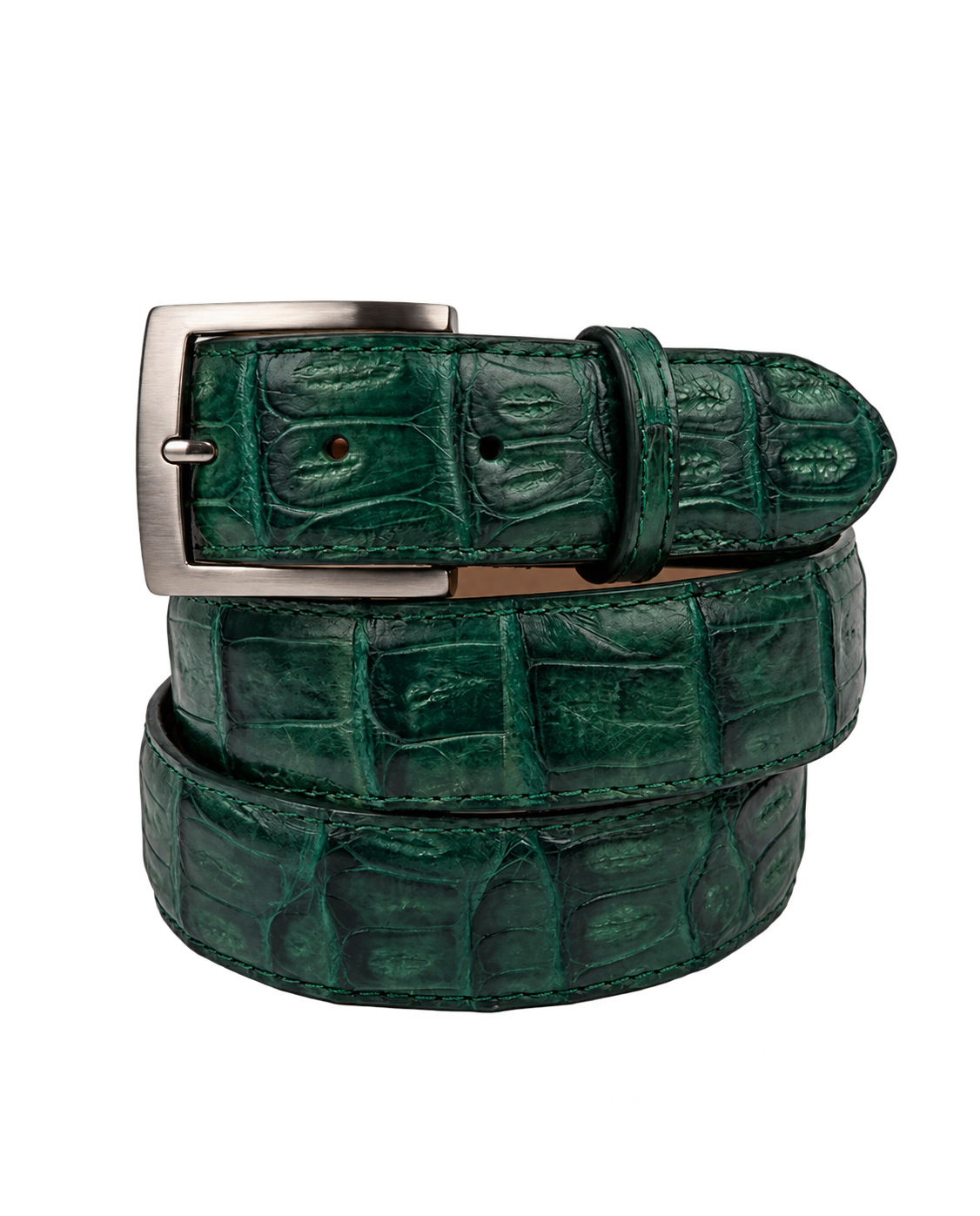 Caiman Skin Belt Forest Green Classic
