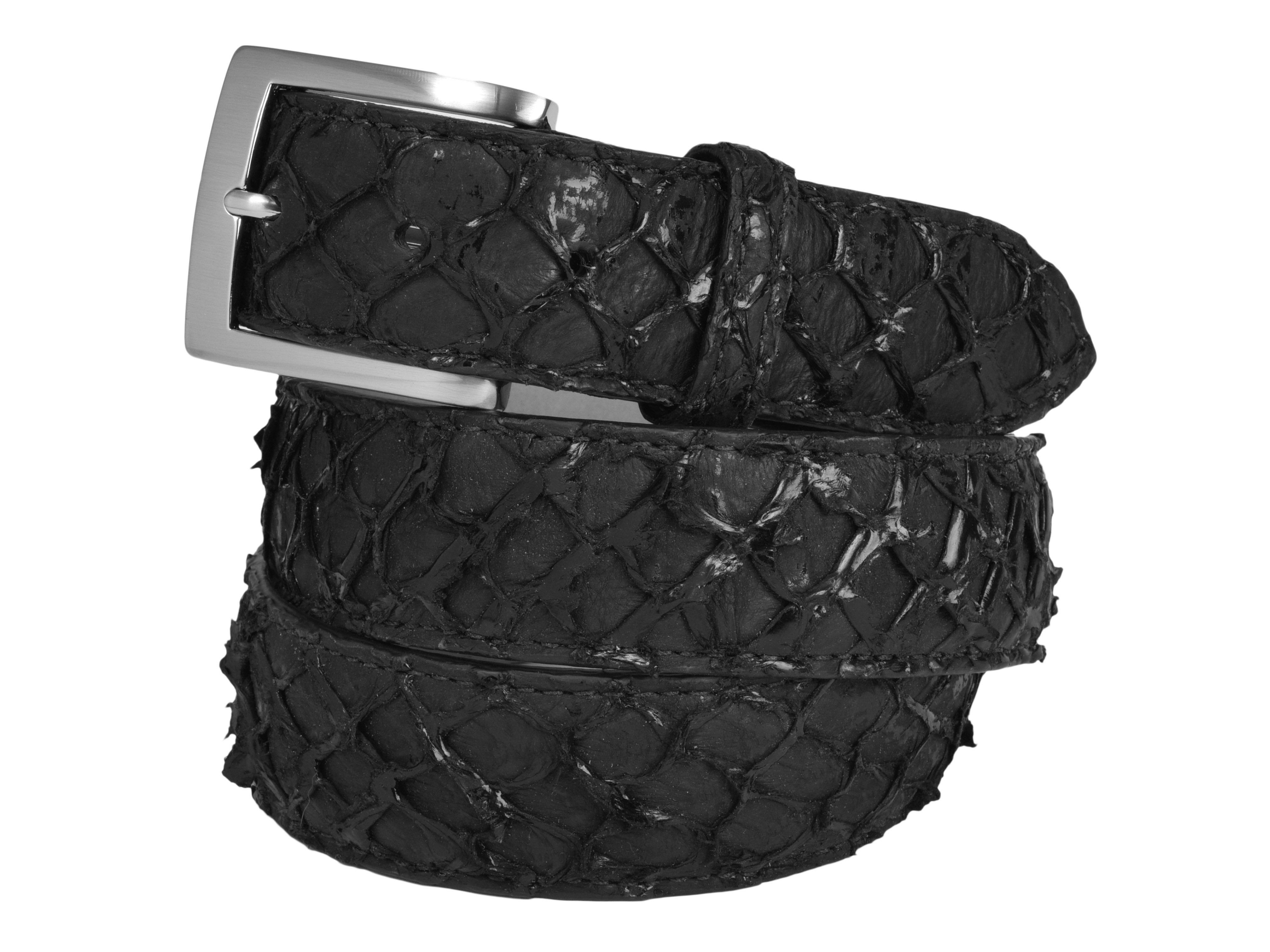 Pirarucu Skin Belt Black