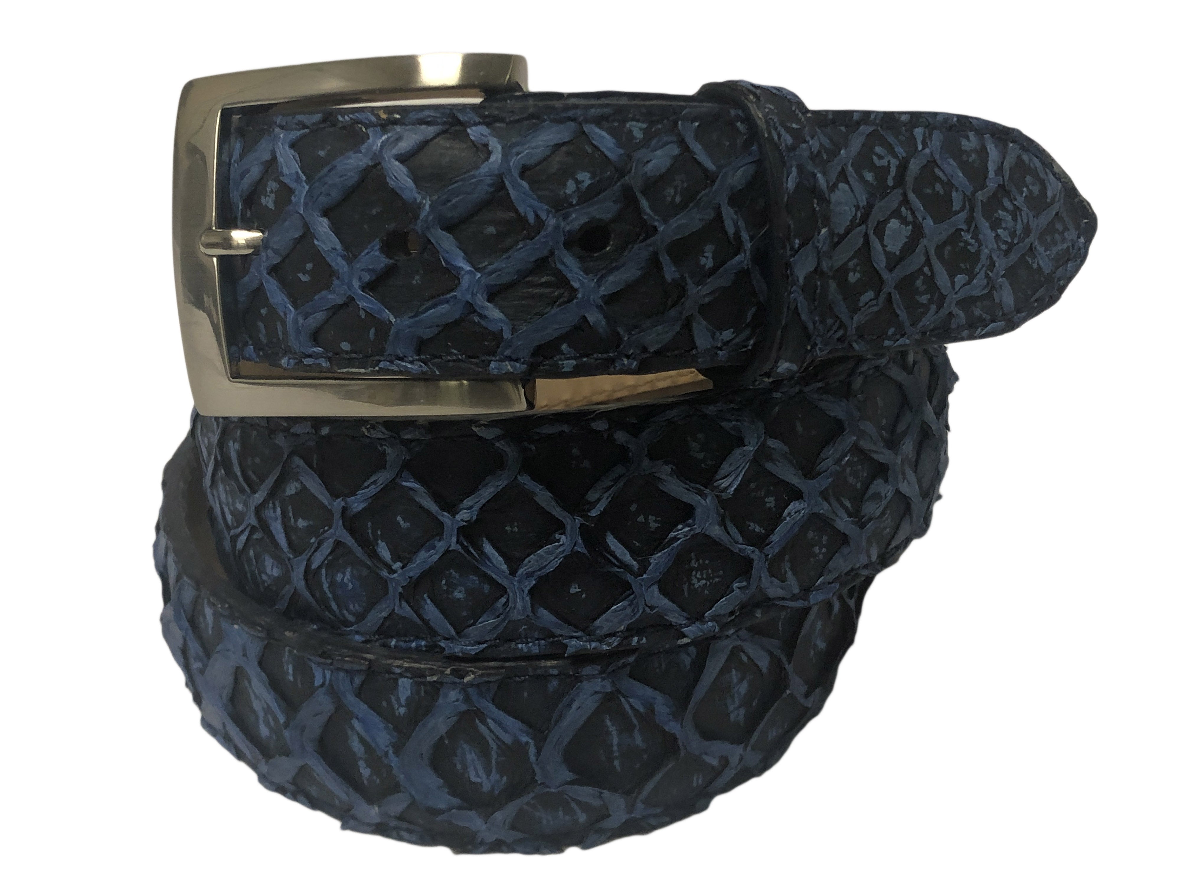 Pirarucu Skin Belt Blue/Black