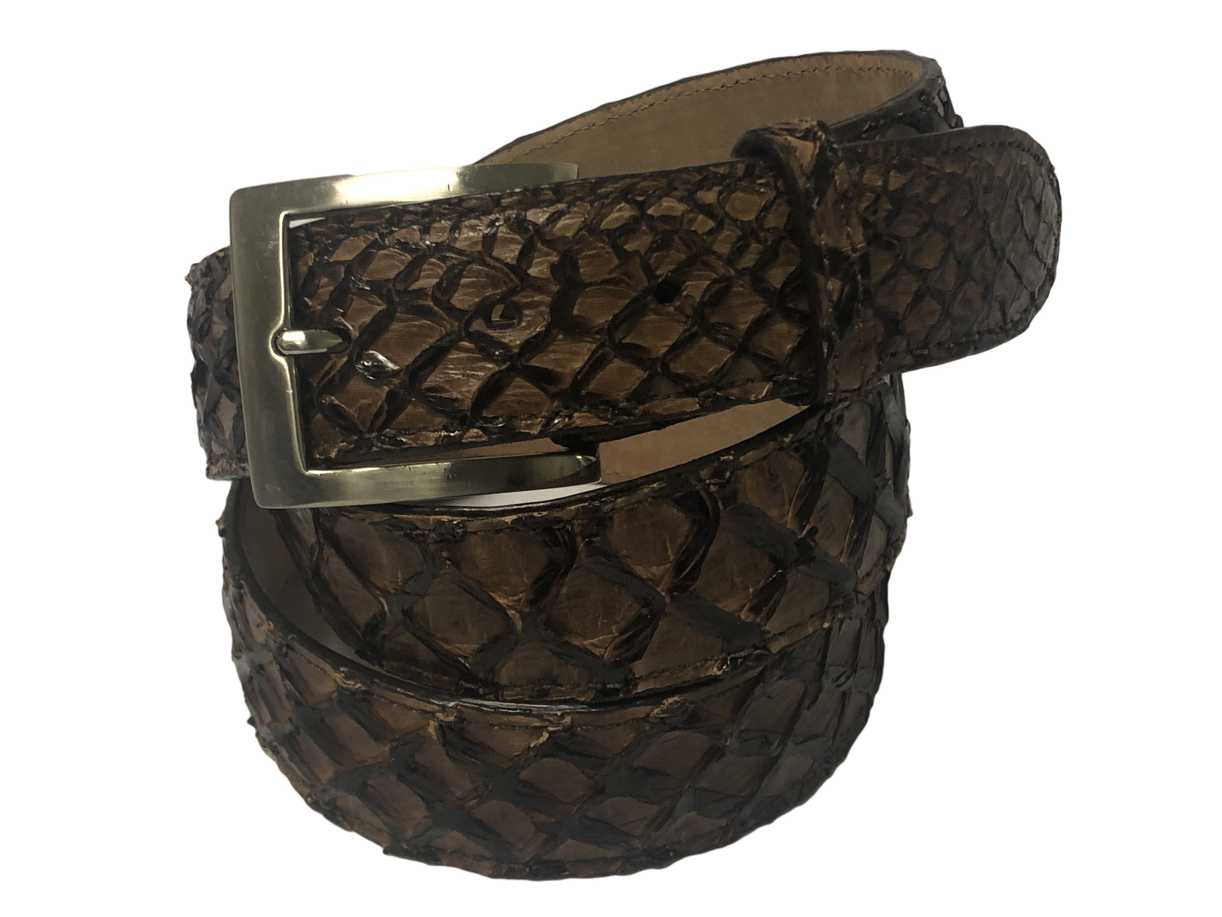 Pirarucu Skin Belt Brown/Black