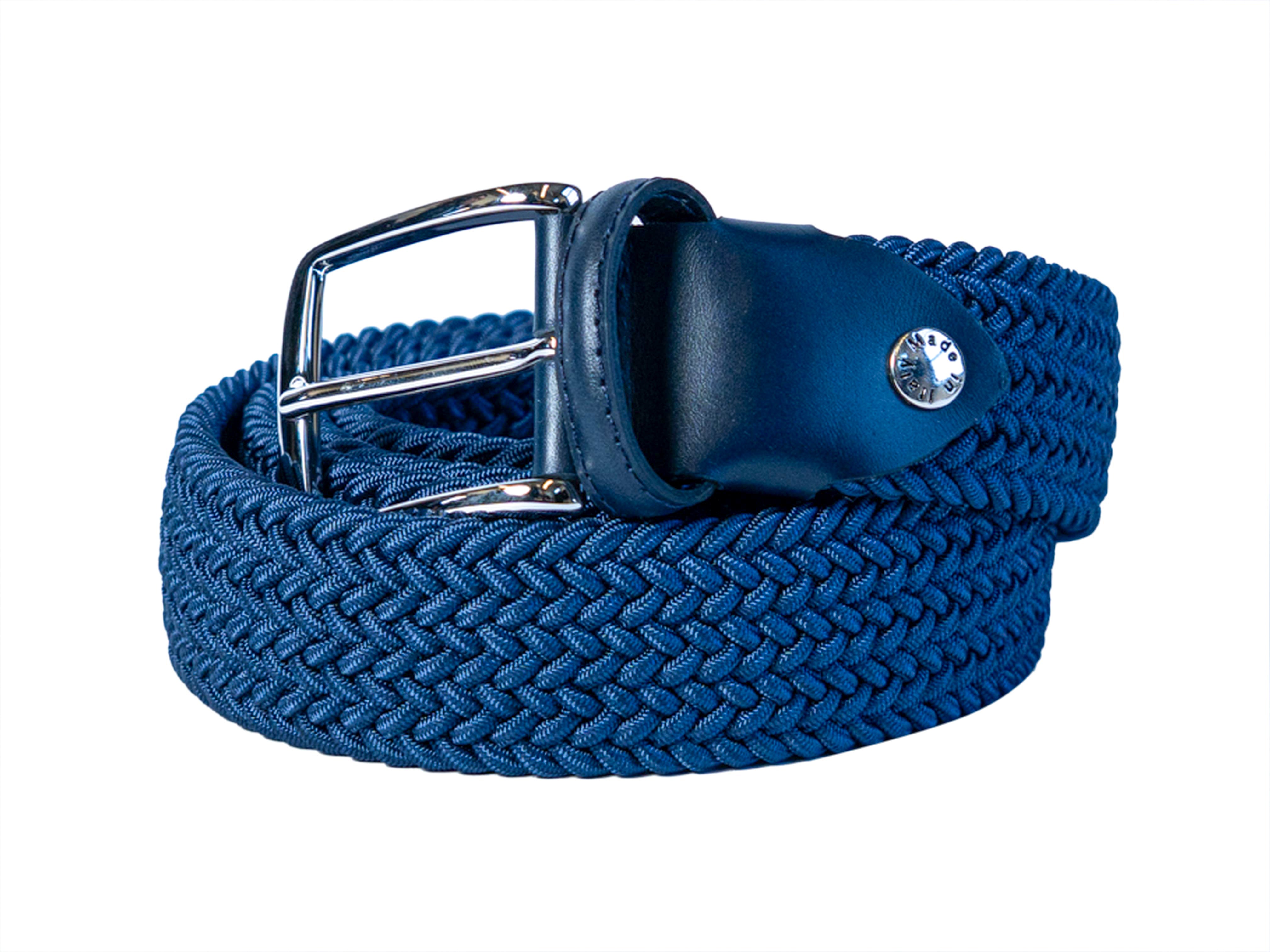 Cotton Stretch Belt Solid Medium Blue