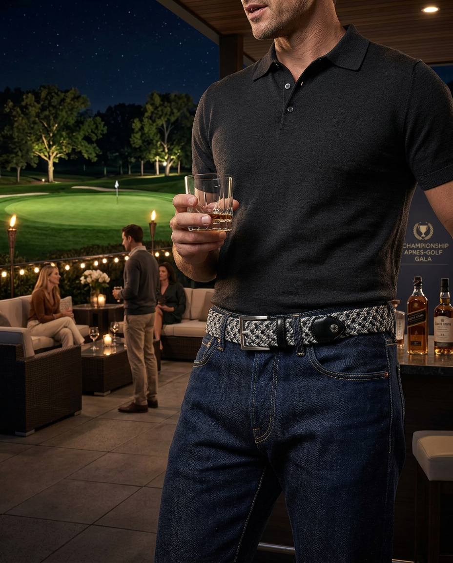 Woven Stretch Belt Light Monochrome