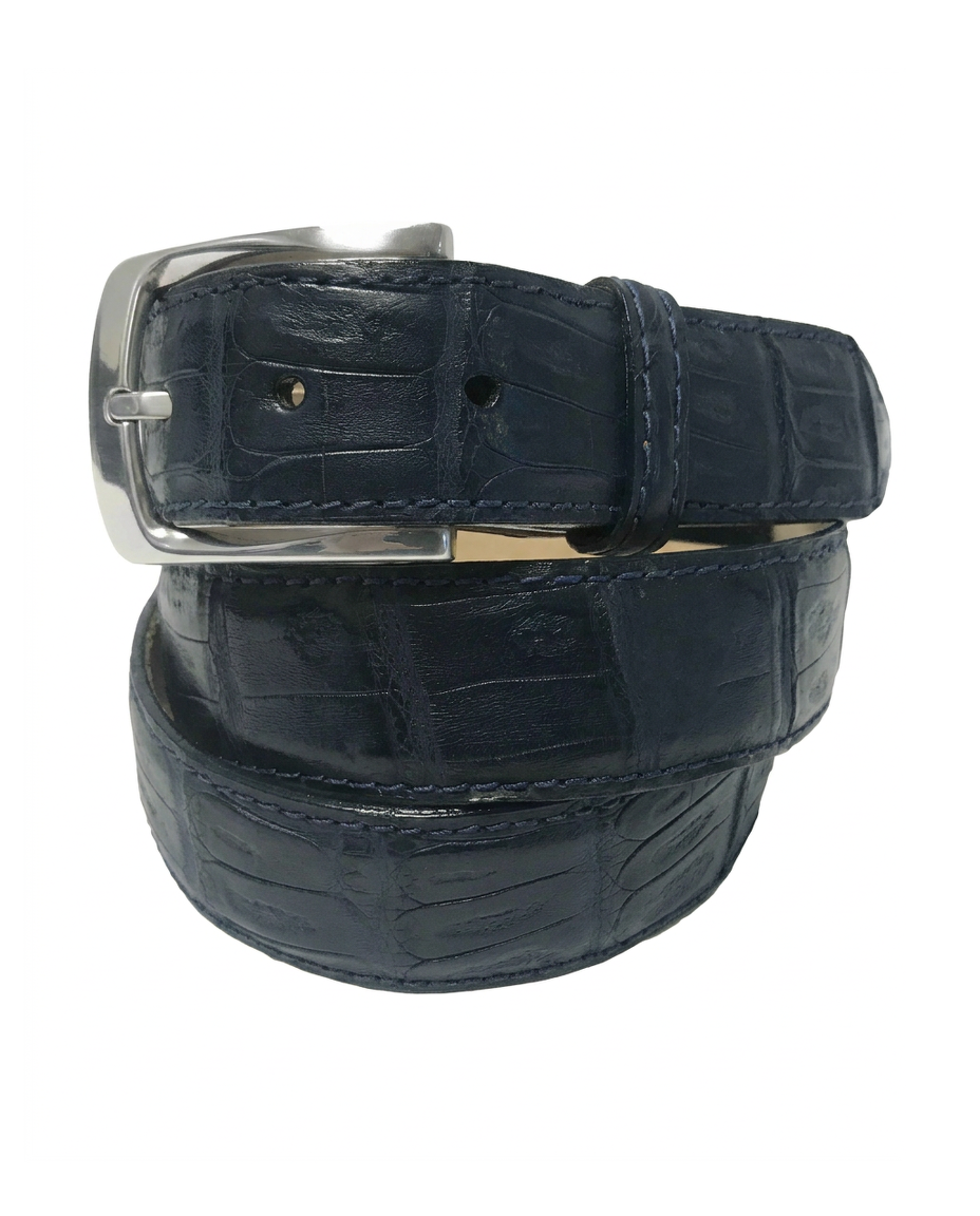 Caiman Skin Belt Navy Classic