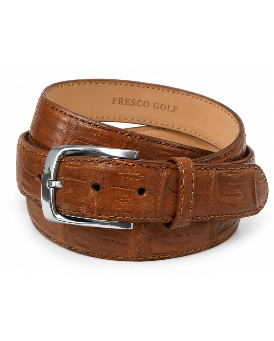 Caiman Skin Belt Cognac Classic