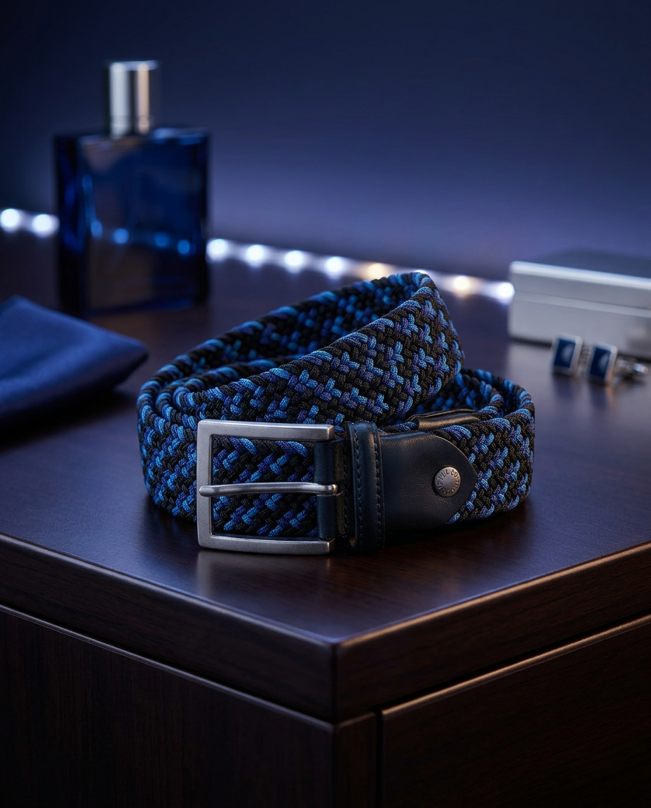 Woven Stretch Belt Deep Sea