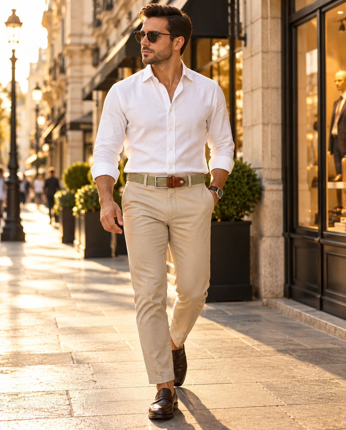 Woven Stretch Belt Solid Tan