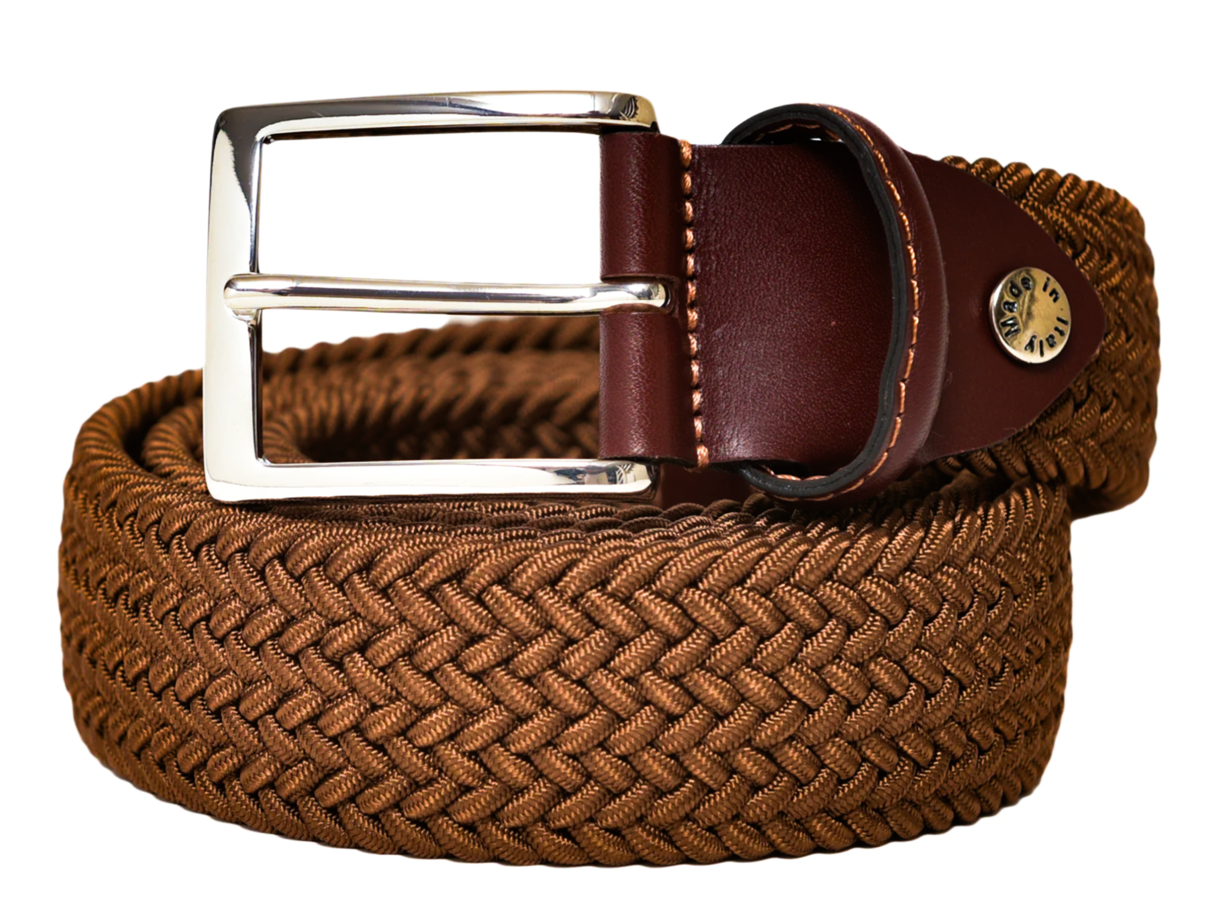 Cotton Stretch Belt Solid Mocha Brown