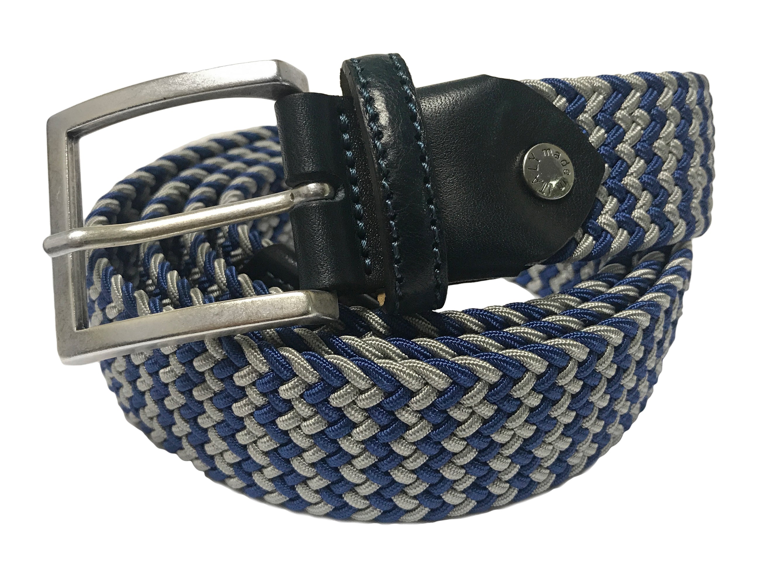 Cotton Stretch Belt Blue/Gray