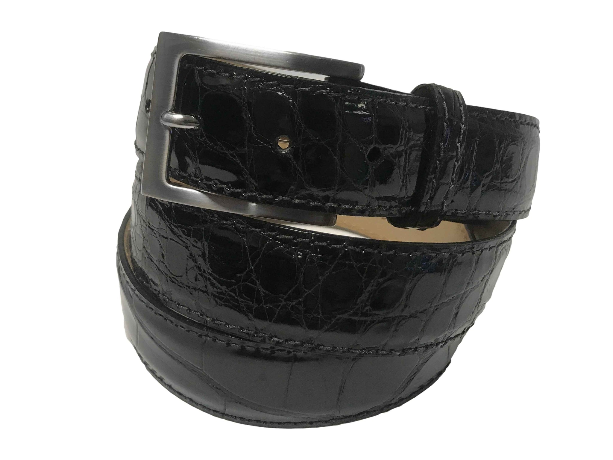 Cinto Vaquero Negro Black World Best Alligator ~ Gator Skin Print Leather Belt main image 1