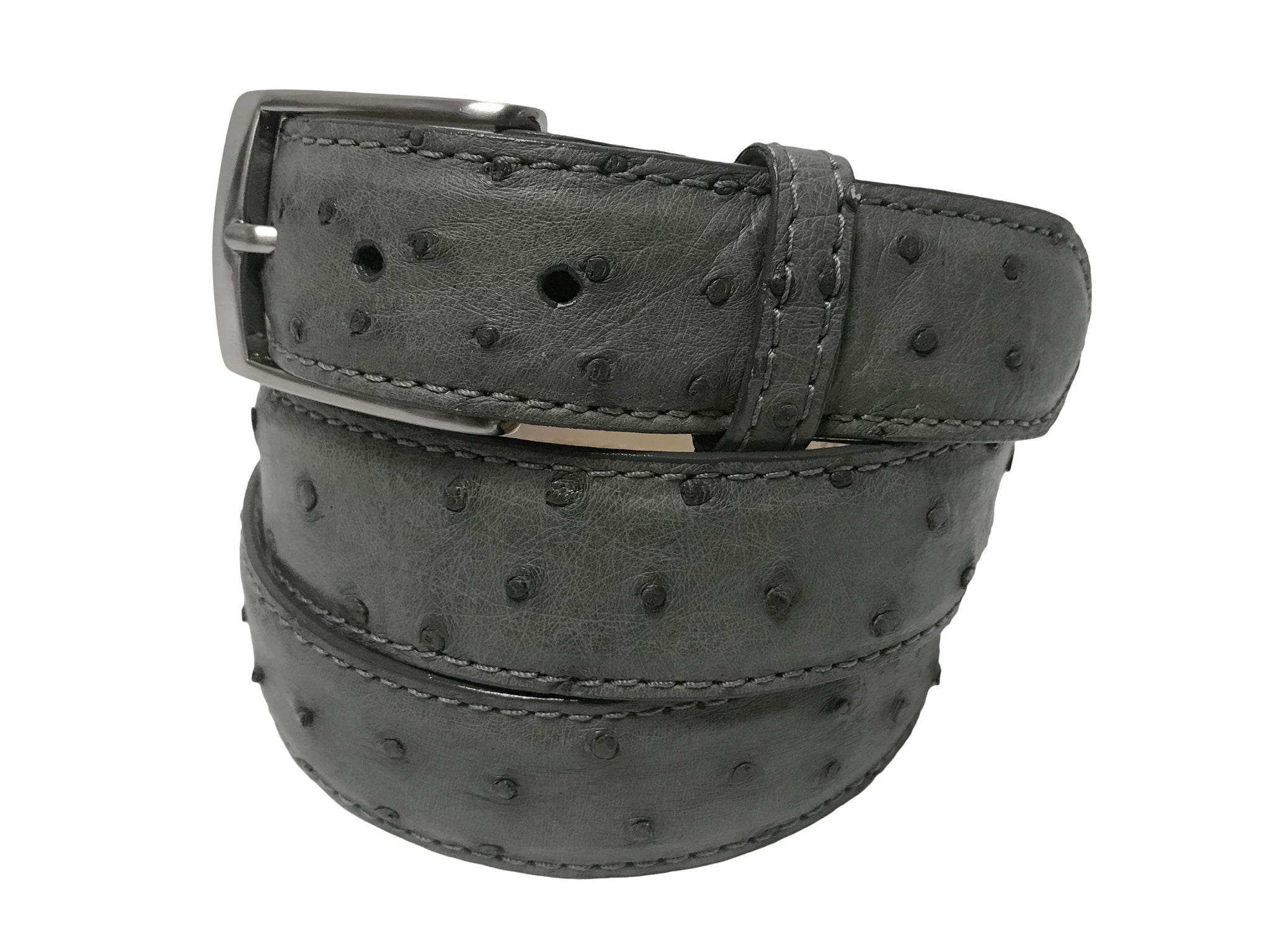 ostrich dress belt Order Ostrich Skin Belt Gray Online