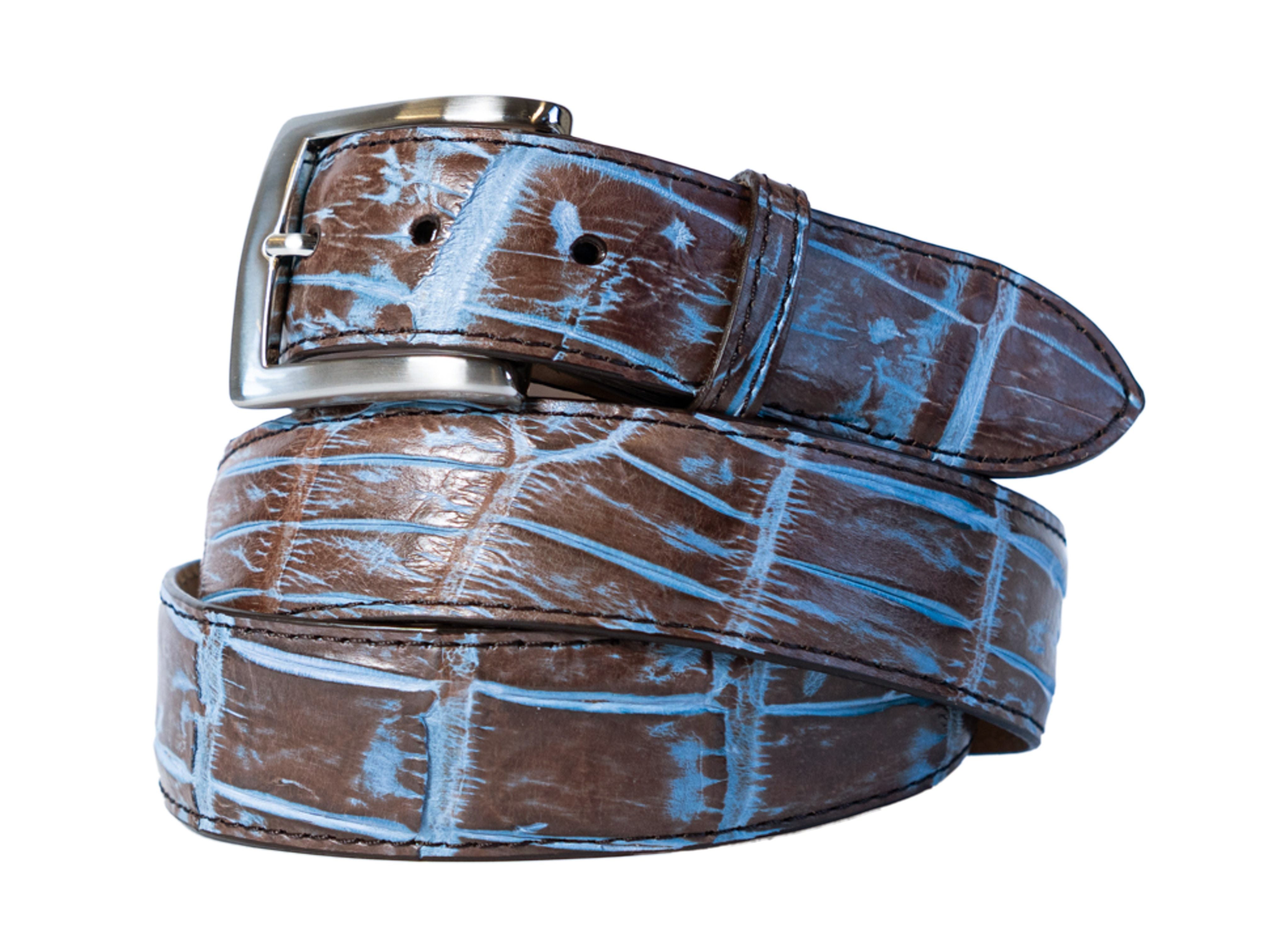 Alligator Skin Handpainted Belt Copper River