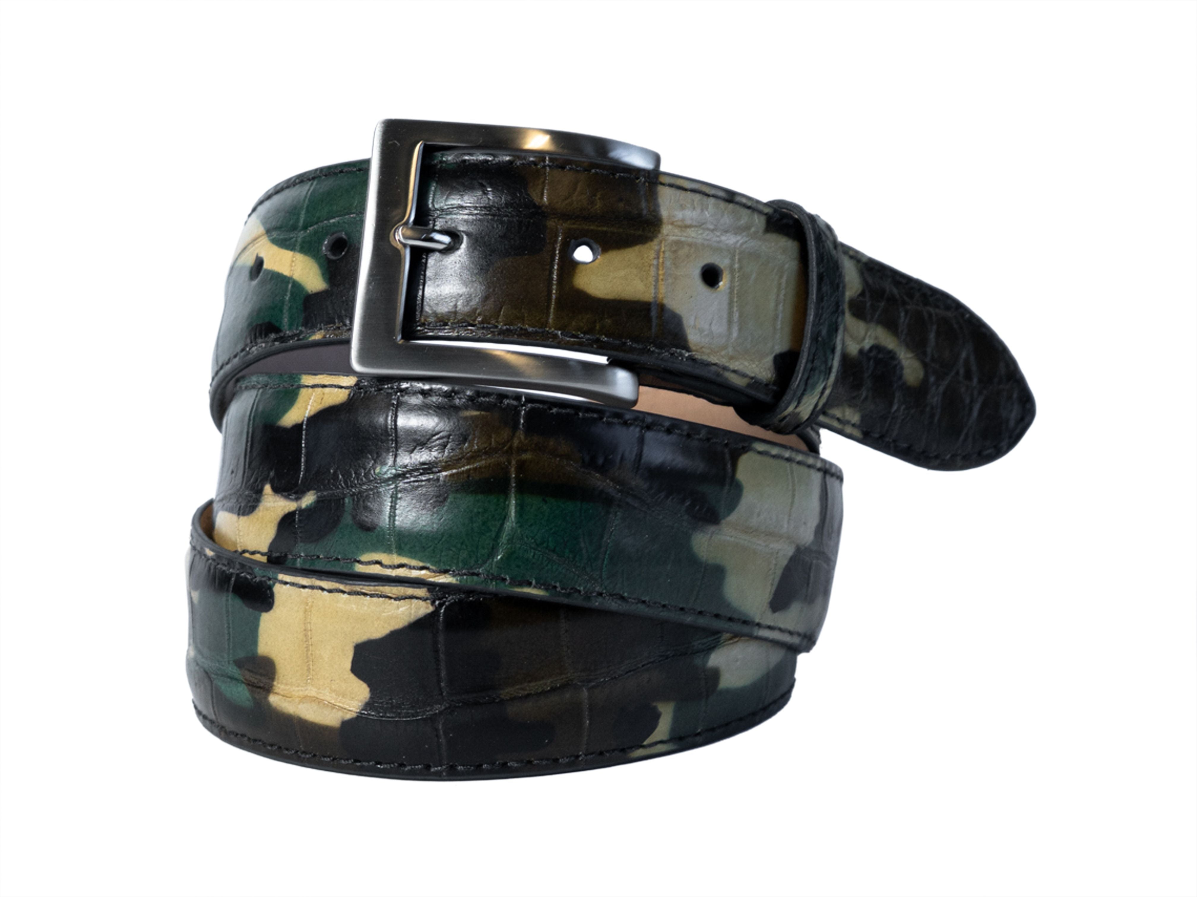 Alligator Skin Handpainted Belt Camo