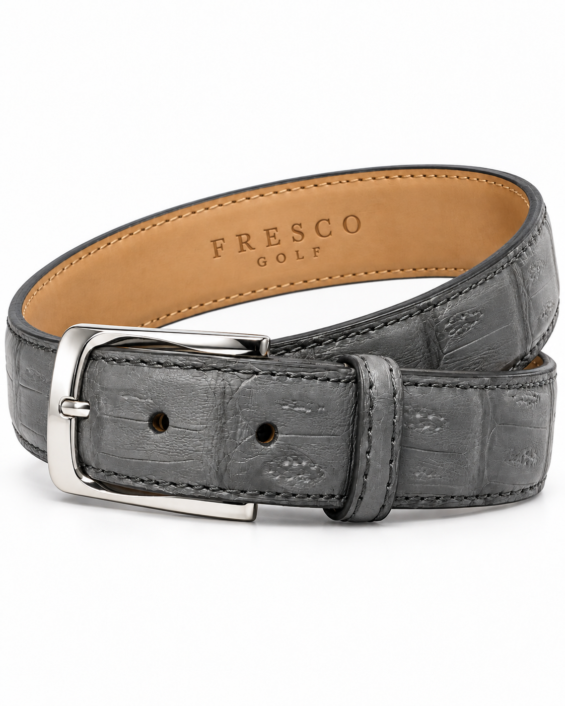 Caiman Skin Belt Gray Classic