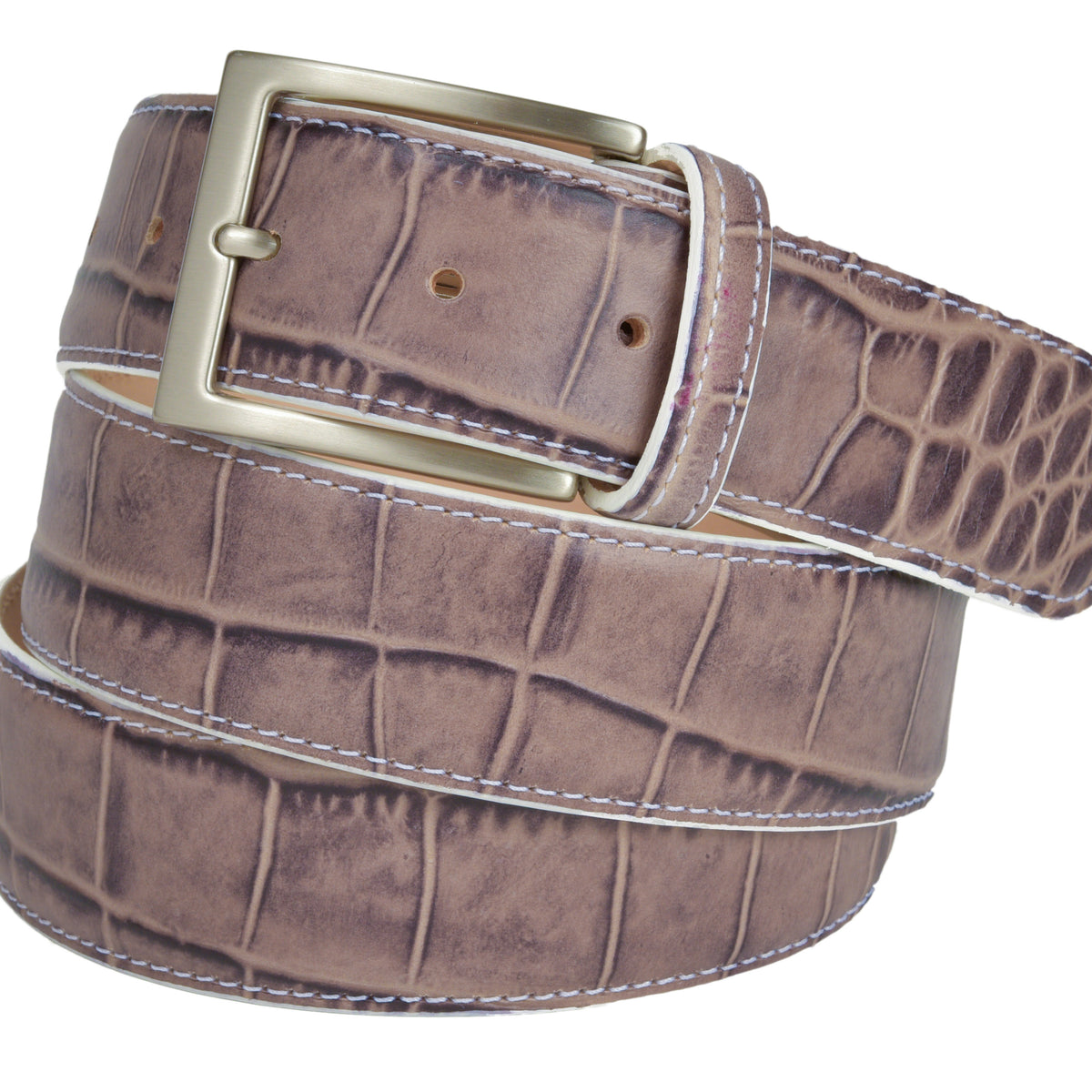 FENNIX of Italy grey and taupe Genuine Alligator slip on with side buckle 13 Fennix Italy  main image 3