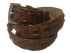 Caiman Skin Hornback Handpainted Belt Cognac