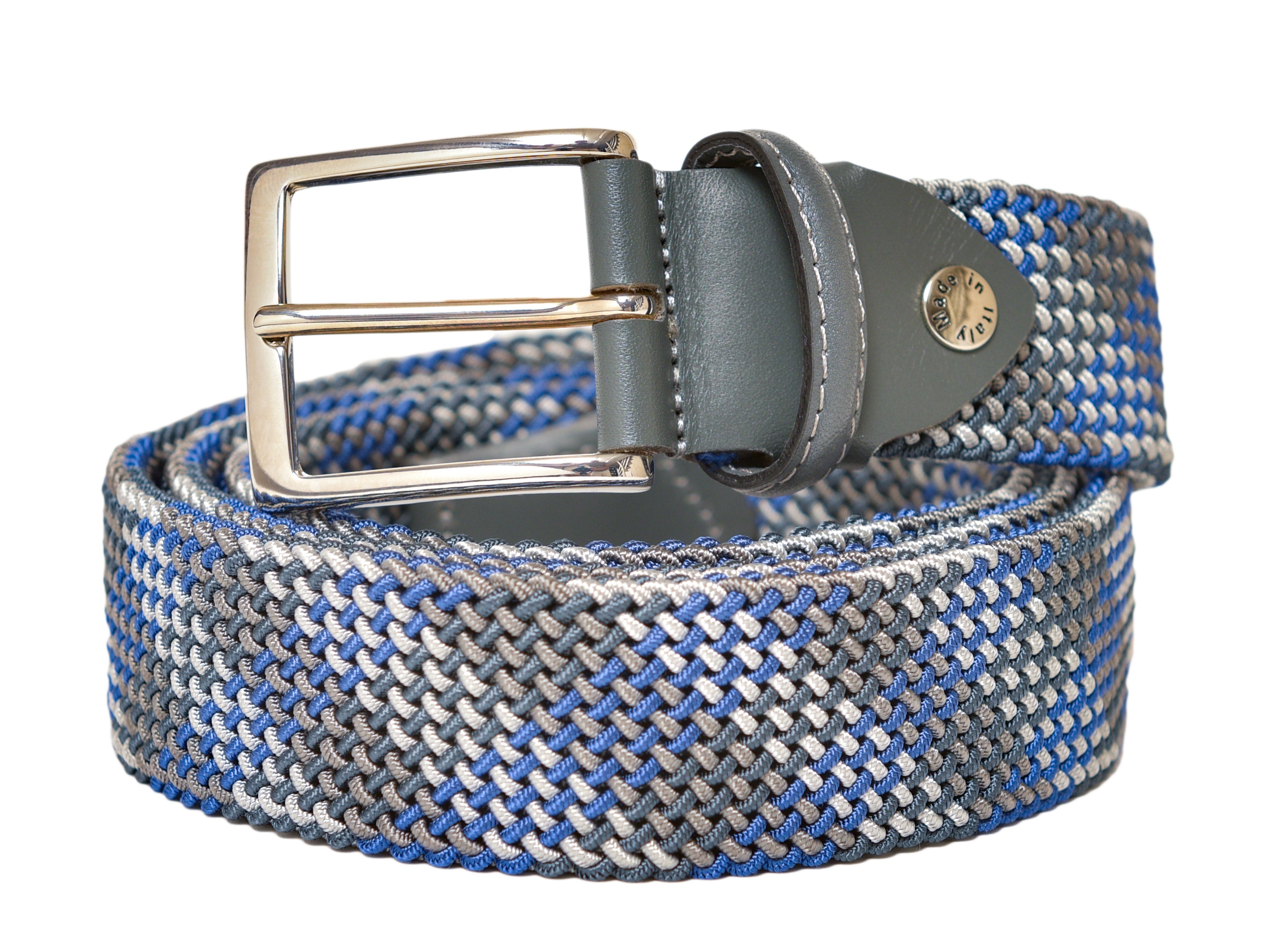 Cotton Stretch Belt Tubular Gray/Royal Blue