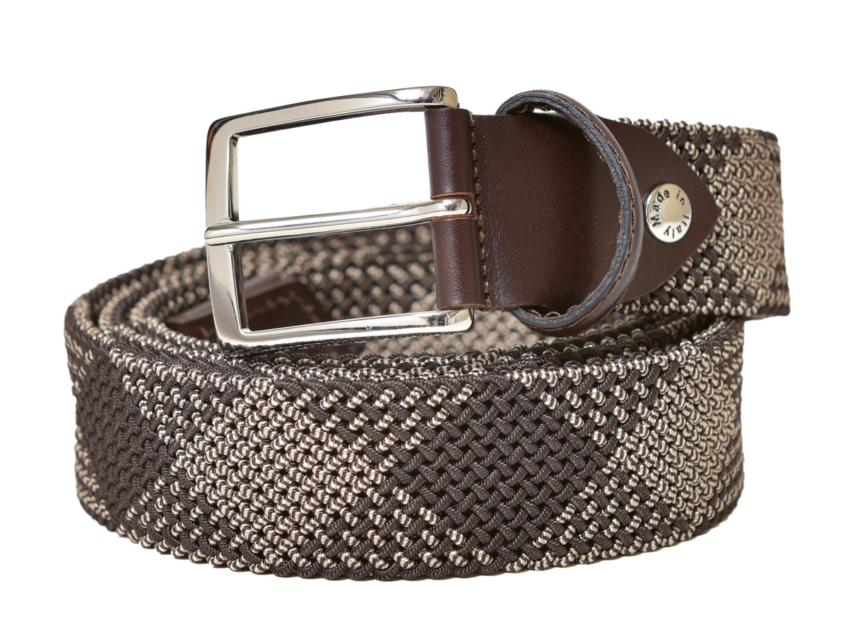Woven Stretch Belt Tubular Brown/Beige