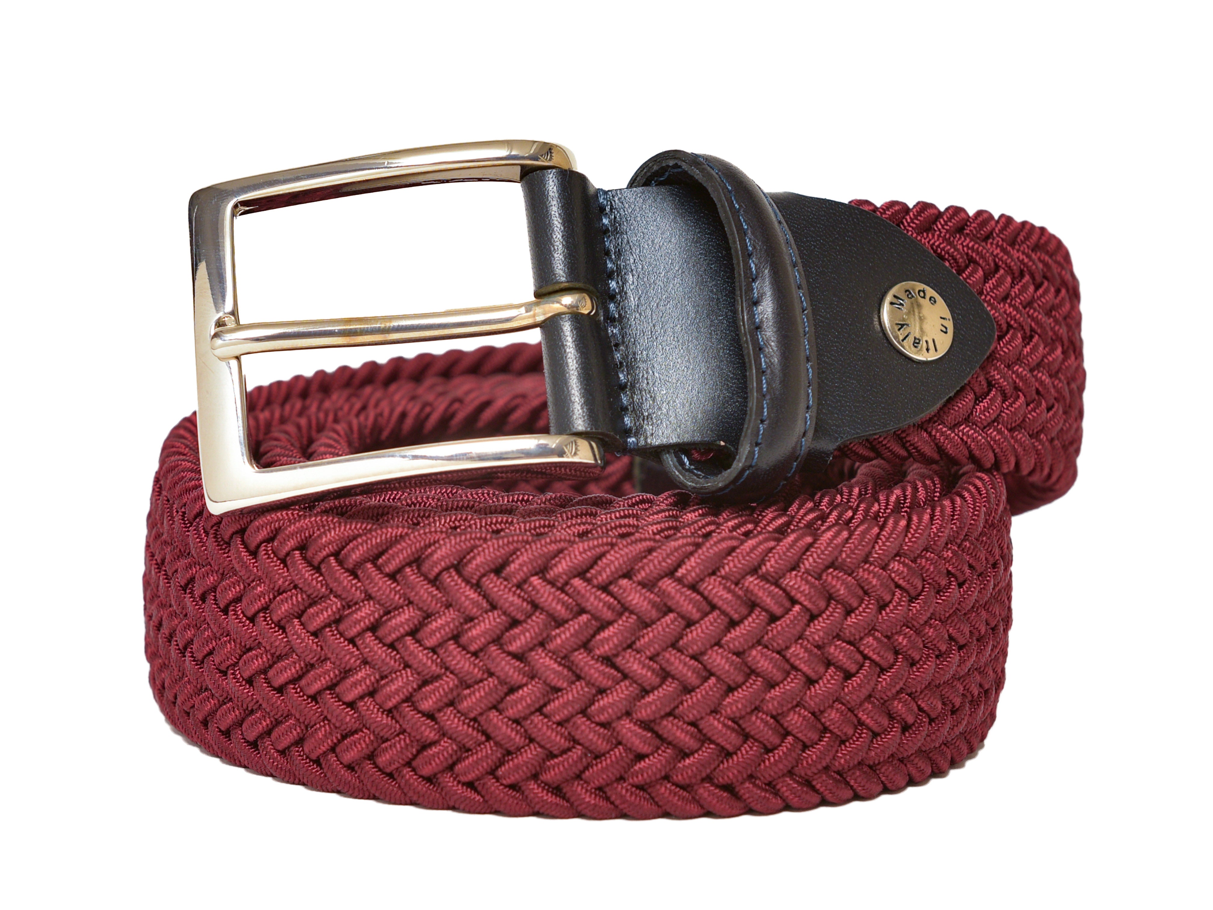 Woven Stretch Belt Solid Burgundy Small (28-31) Woven Stretch Belt Solid Burgundy Small (28-31)