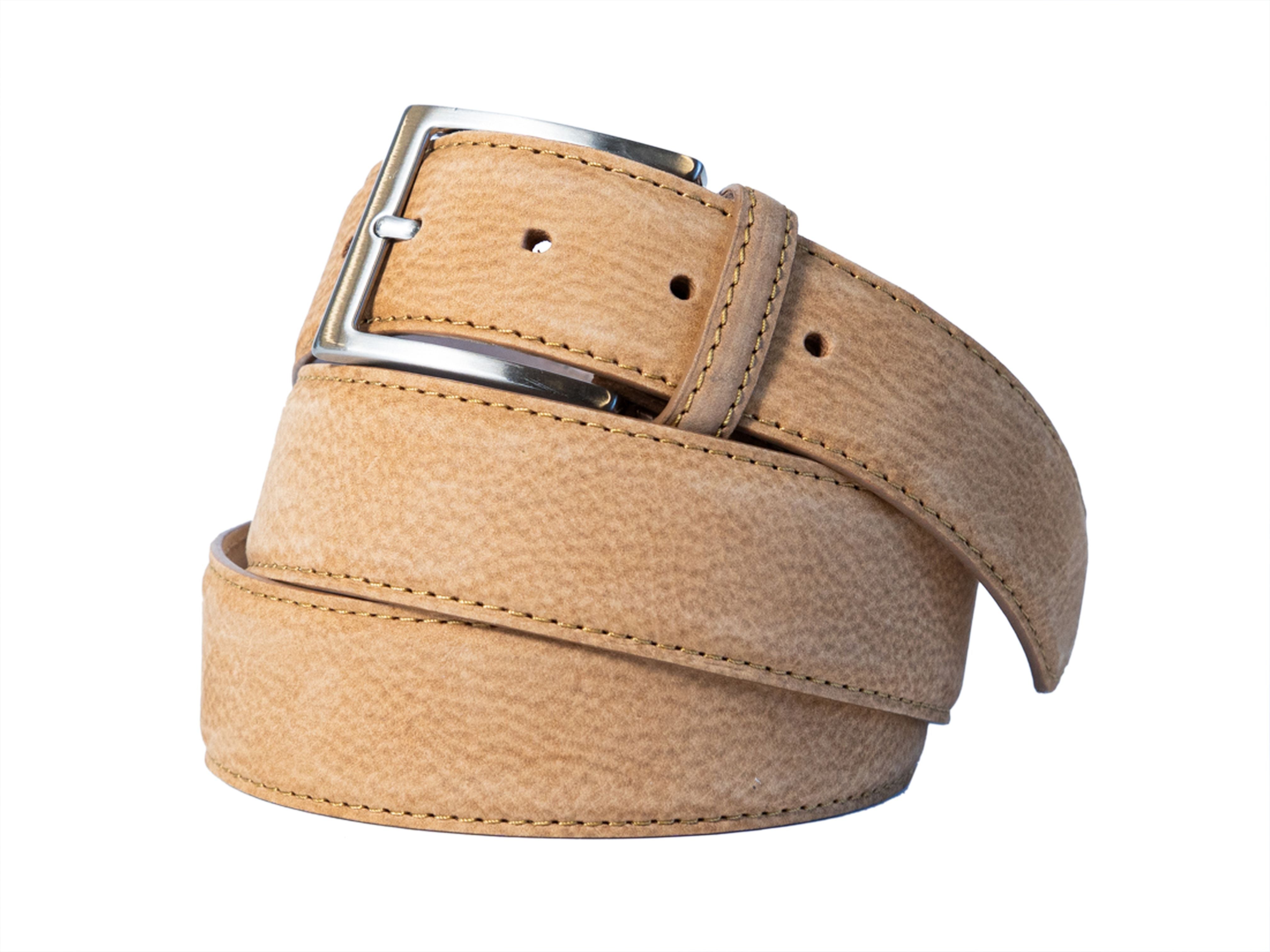 Limited Edition Calf Skin Water Resistant Suede Belt Tan