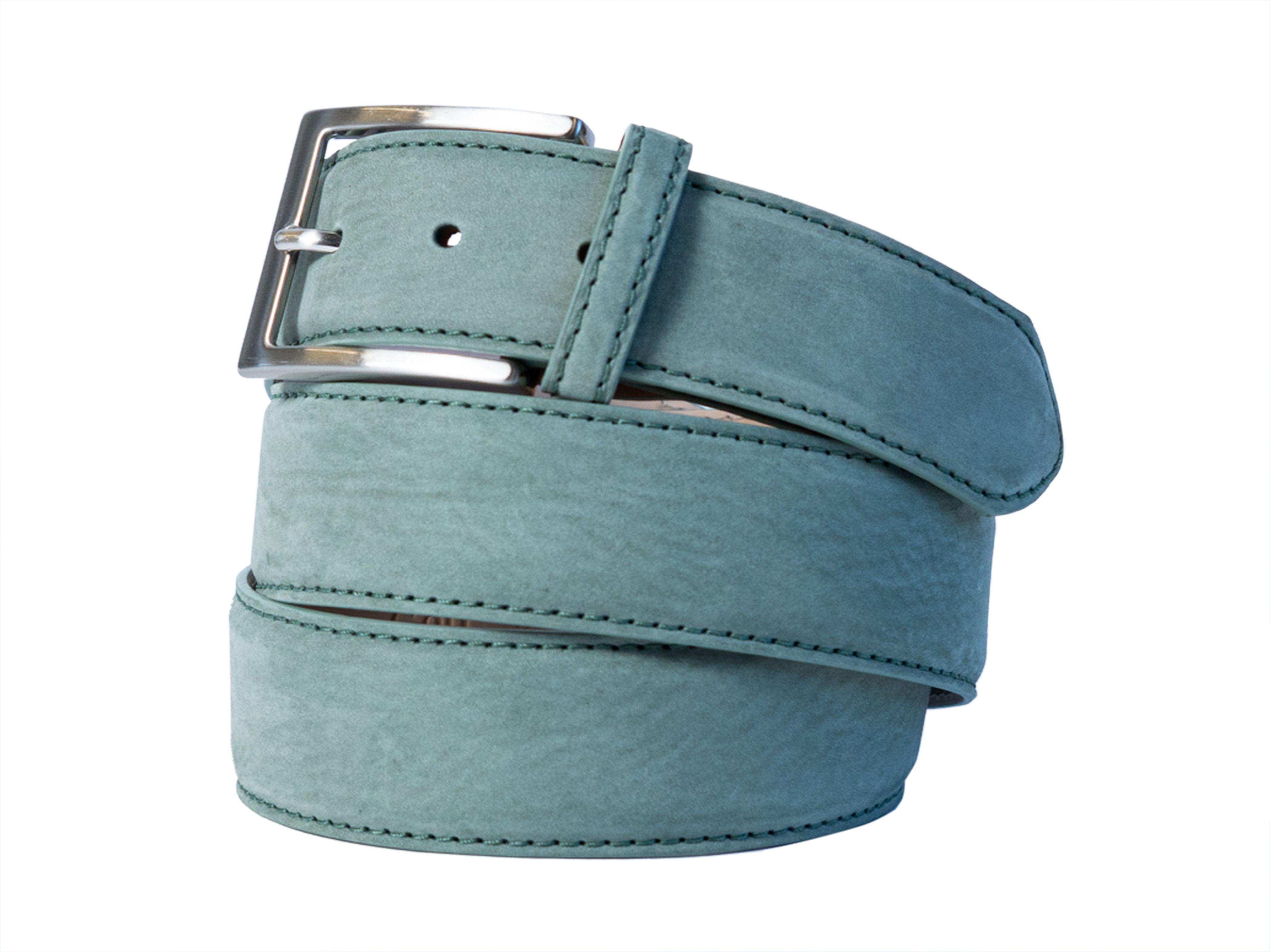 Limited Edition Calf Skin Water Resistant Suede Belt Olive