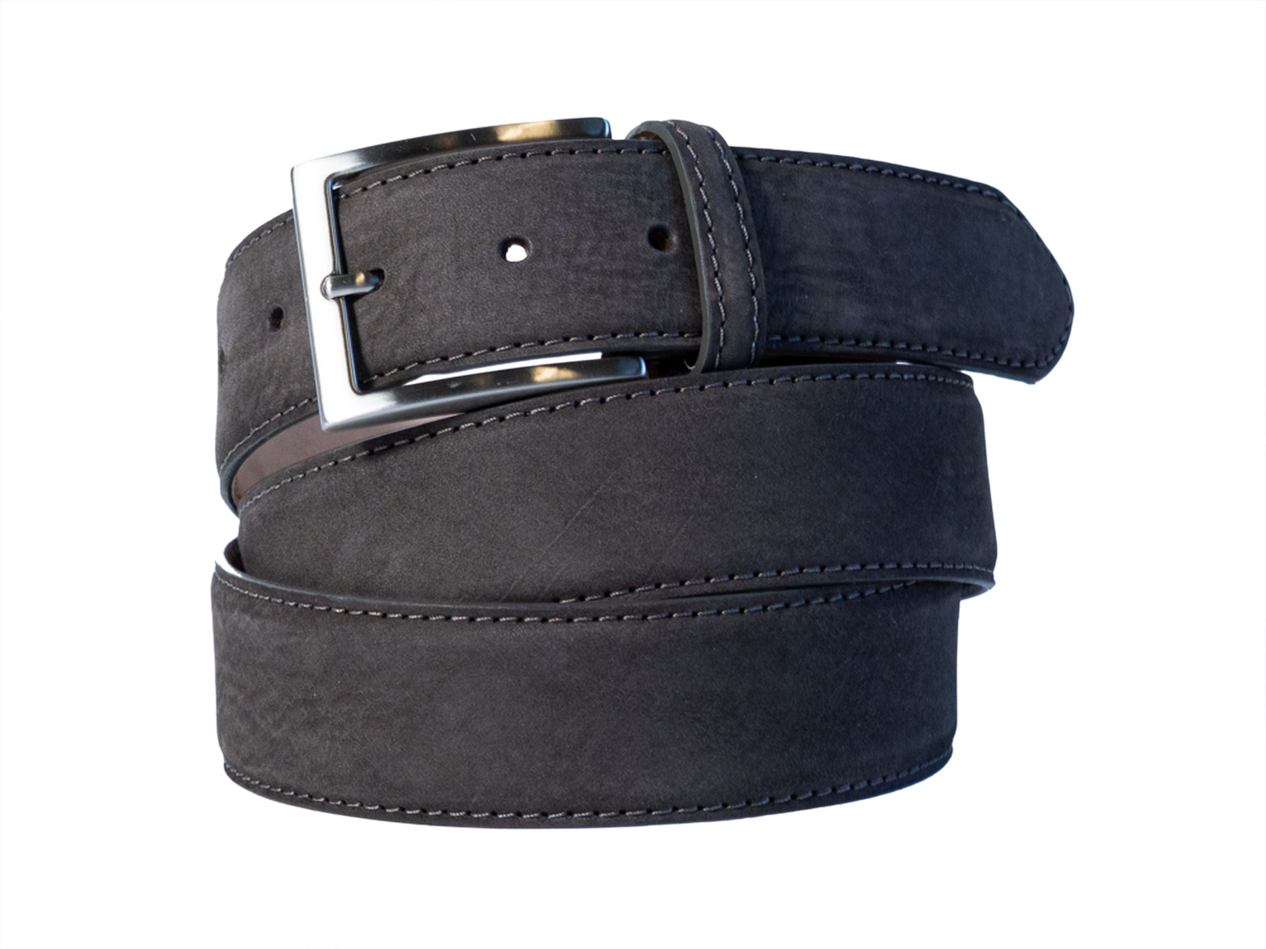 Limited Edition Calf Skin Water Resistant Suede Belt Dark Brown