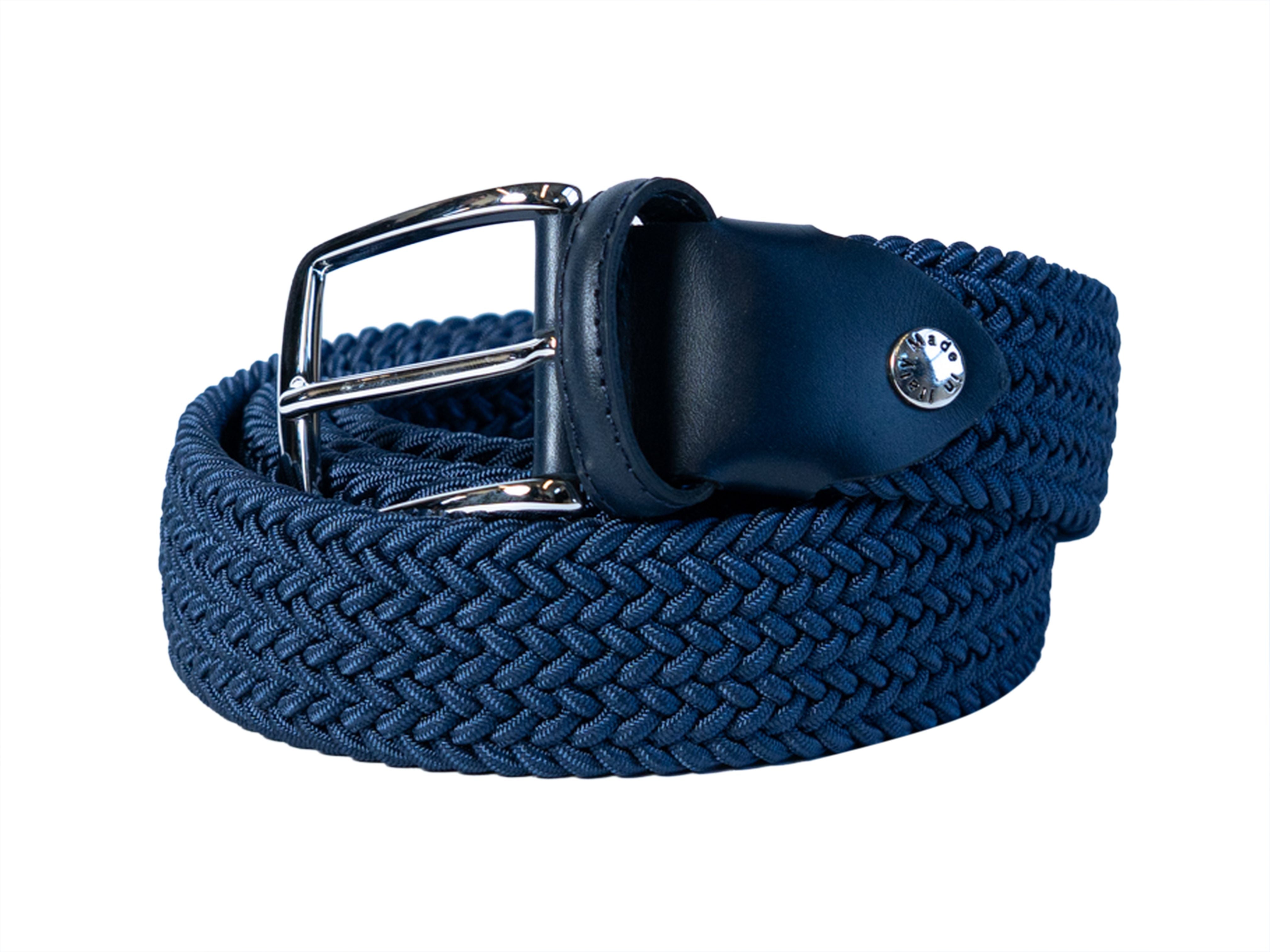 Cotton Stretch Belt Solid  Medium Blue