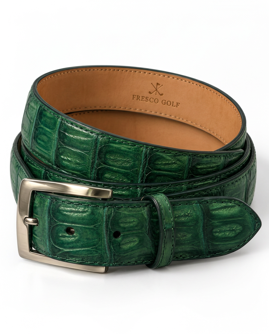Caiman Skin Belt Forest Green Classic