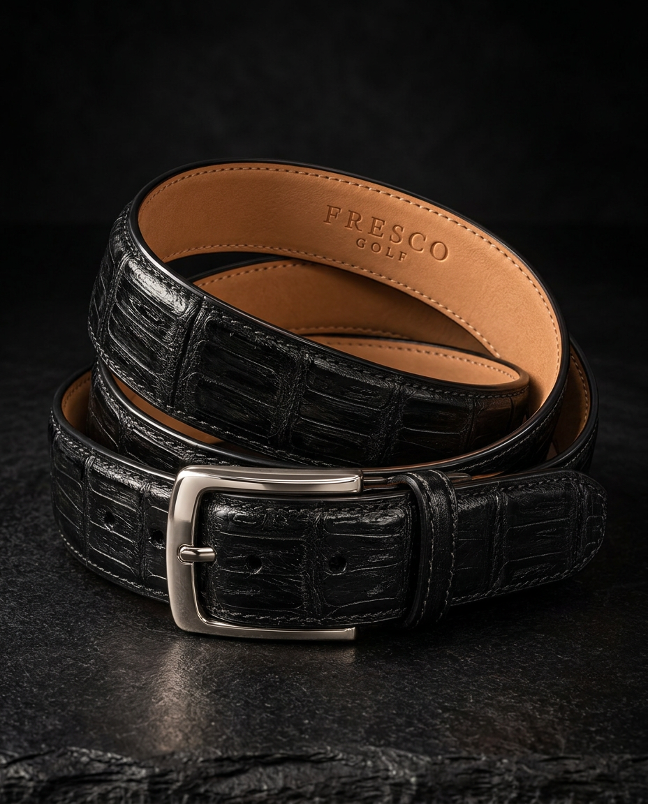 Caiman Skin Belt Black Classic