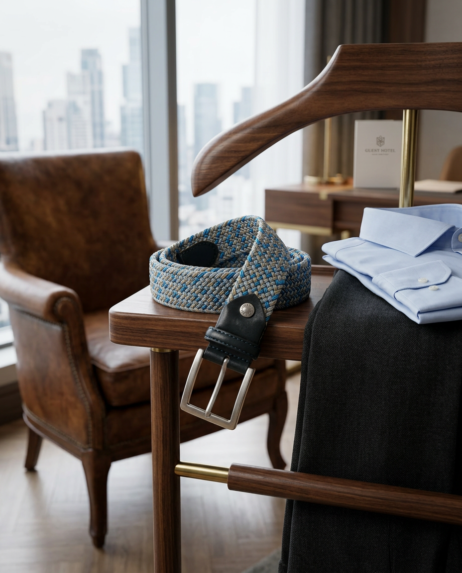 Woven Stretch Belt Aqua