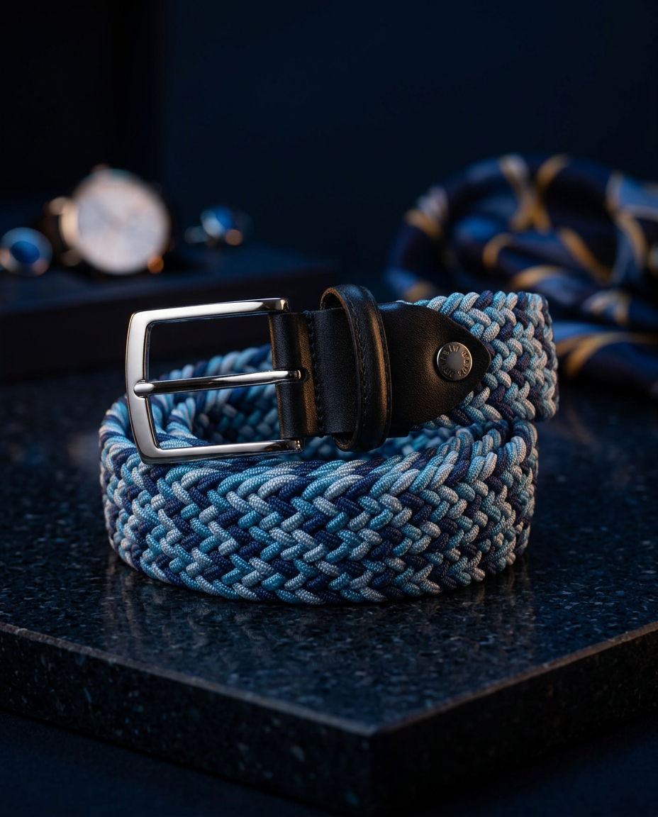 Woven Stretch Belt Ocean