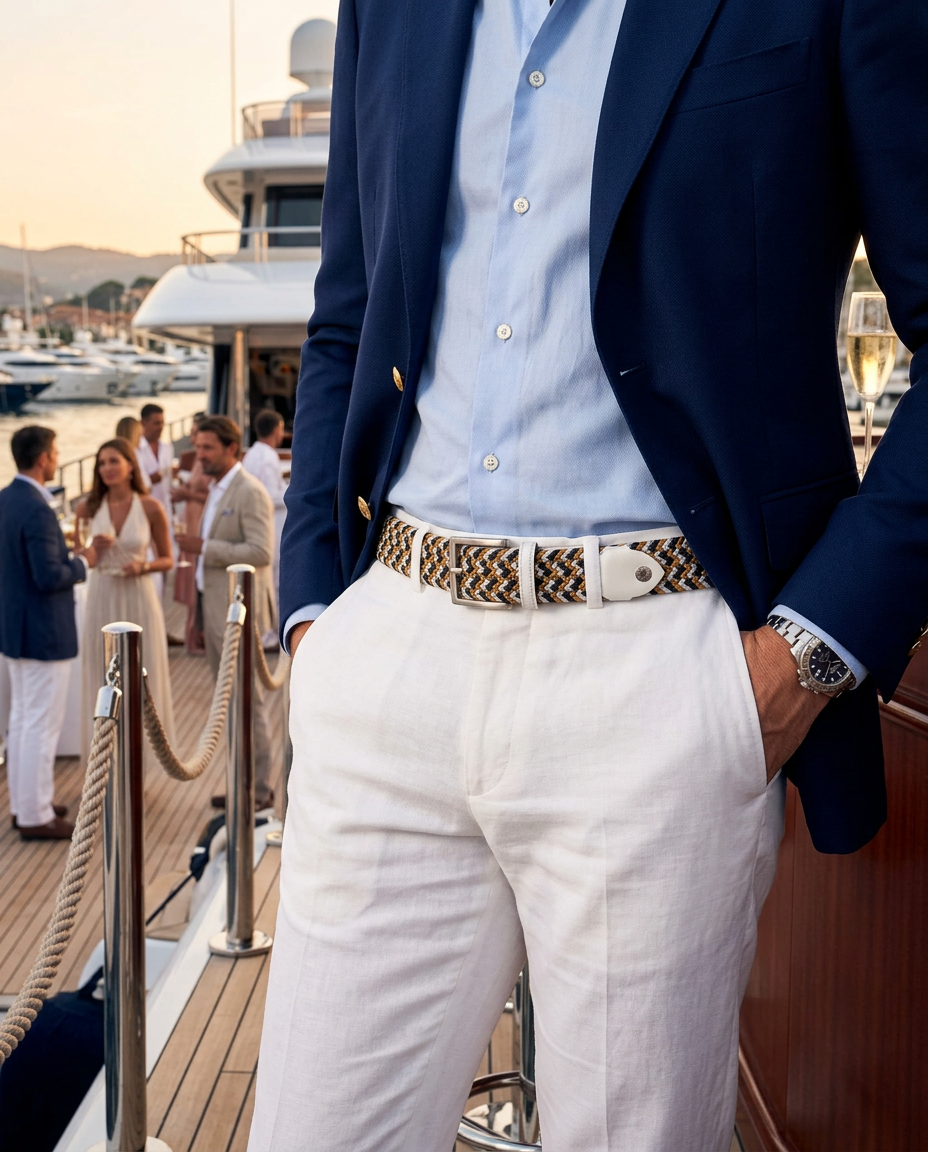 Woven Stretch Belt Golden Monochrome