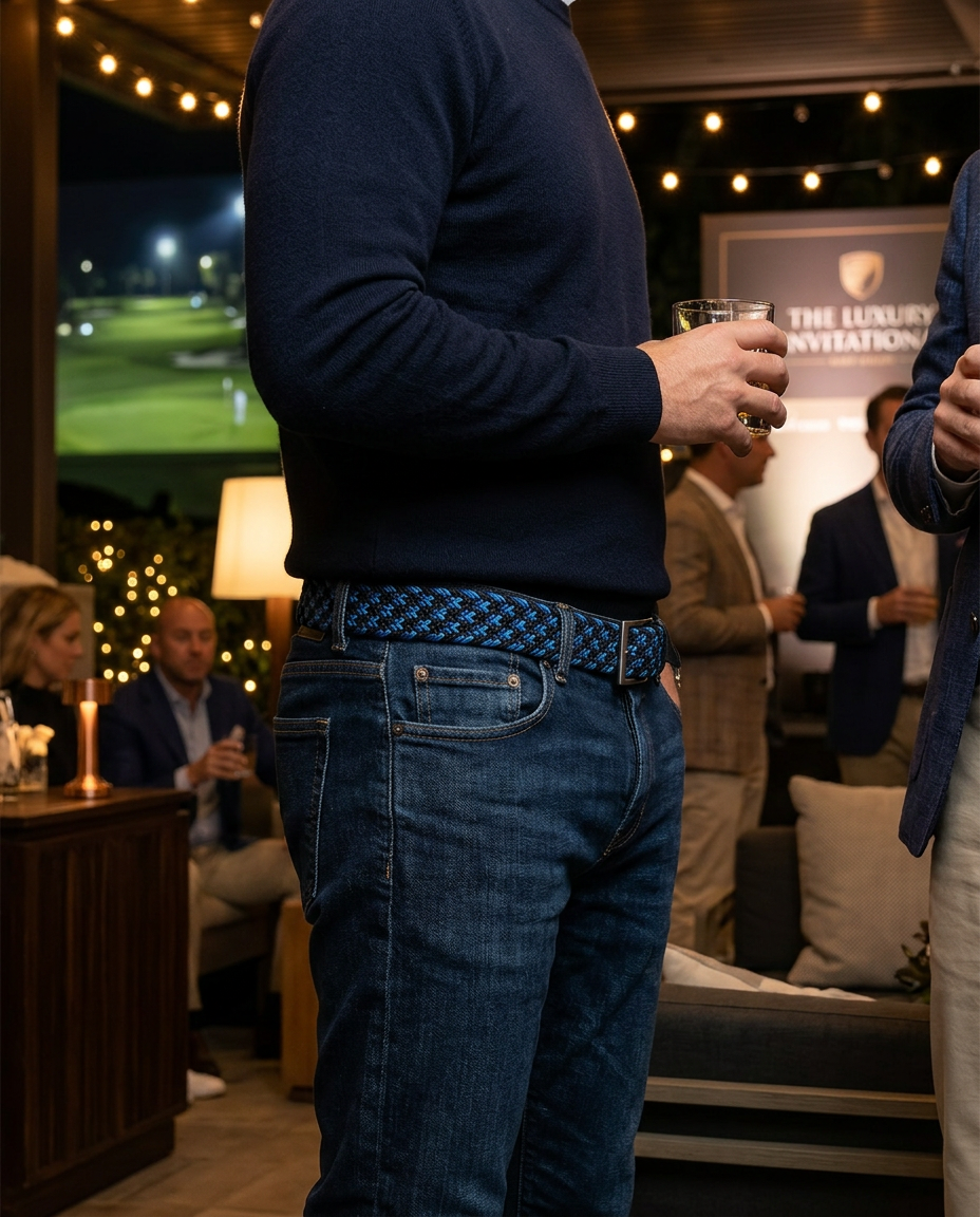 Woven Stretch Belt Deep Sea
