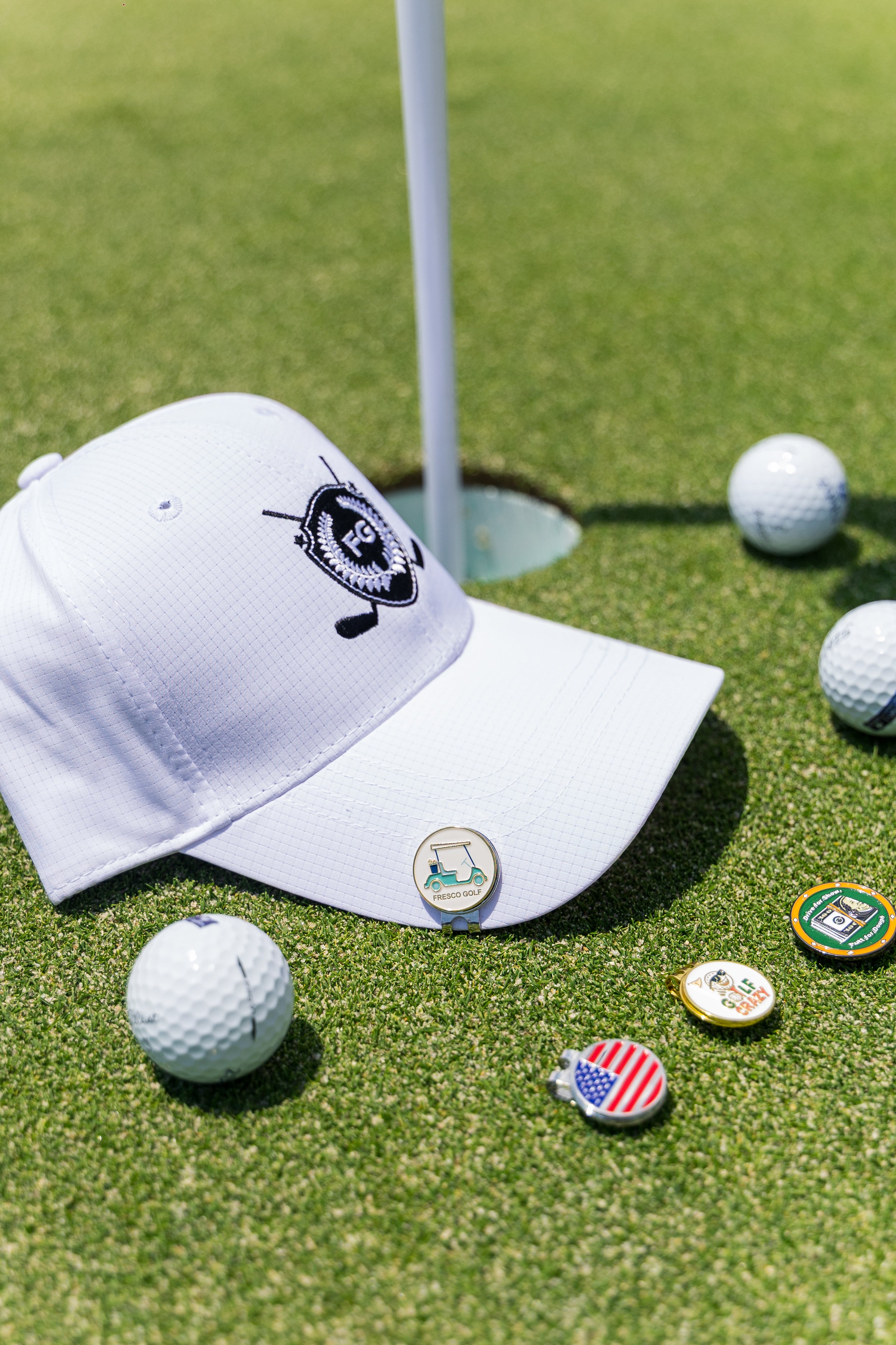 Fresco Golf Hat Clip Ball Marker Set – 5-Pack Magnetic Golf Ball Markers with Assorted Designs