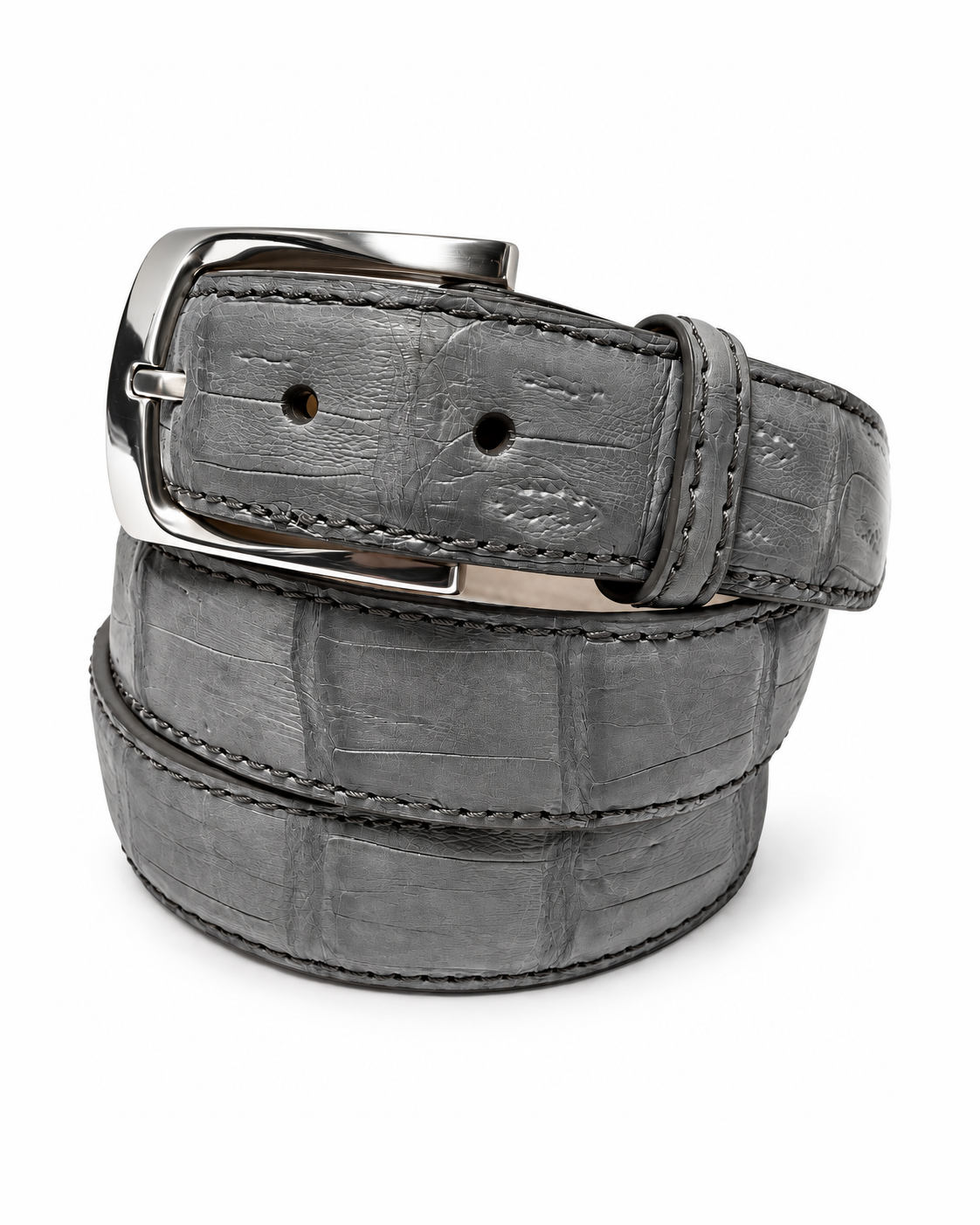 Caiman Skin Belt Gray Classic