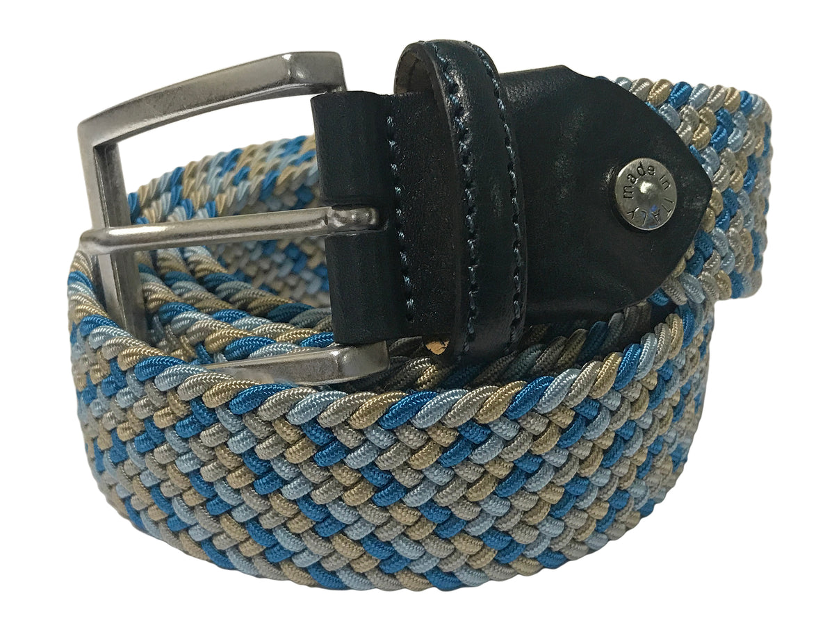 Woven Stretch Belt Aqua