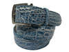 Caiman Skin Handpainted Belt Turquoise/White