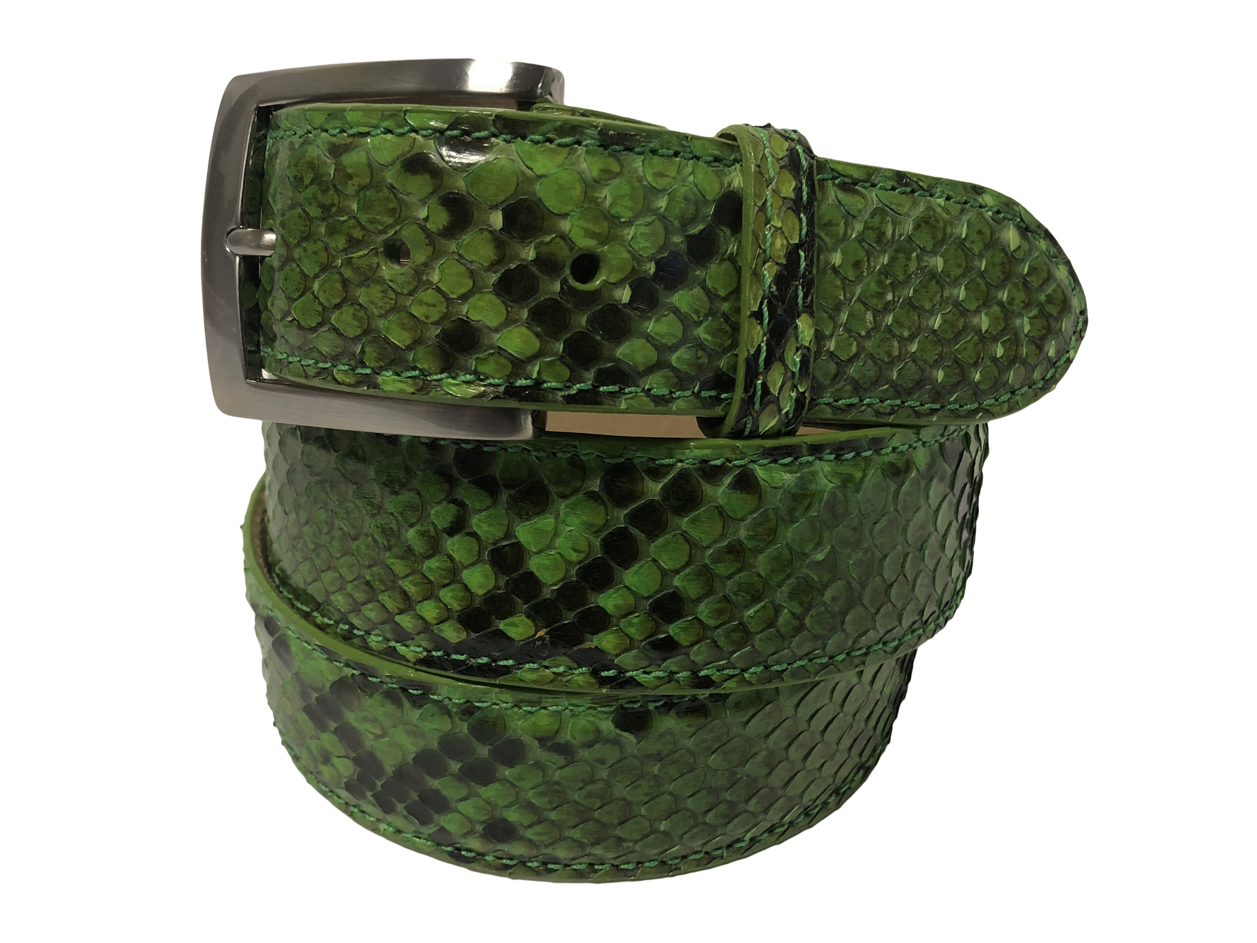 Fresco Golf's Signature Python Snake Skin Belt Green/Black