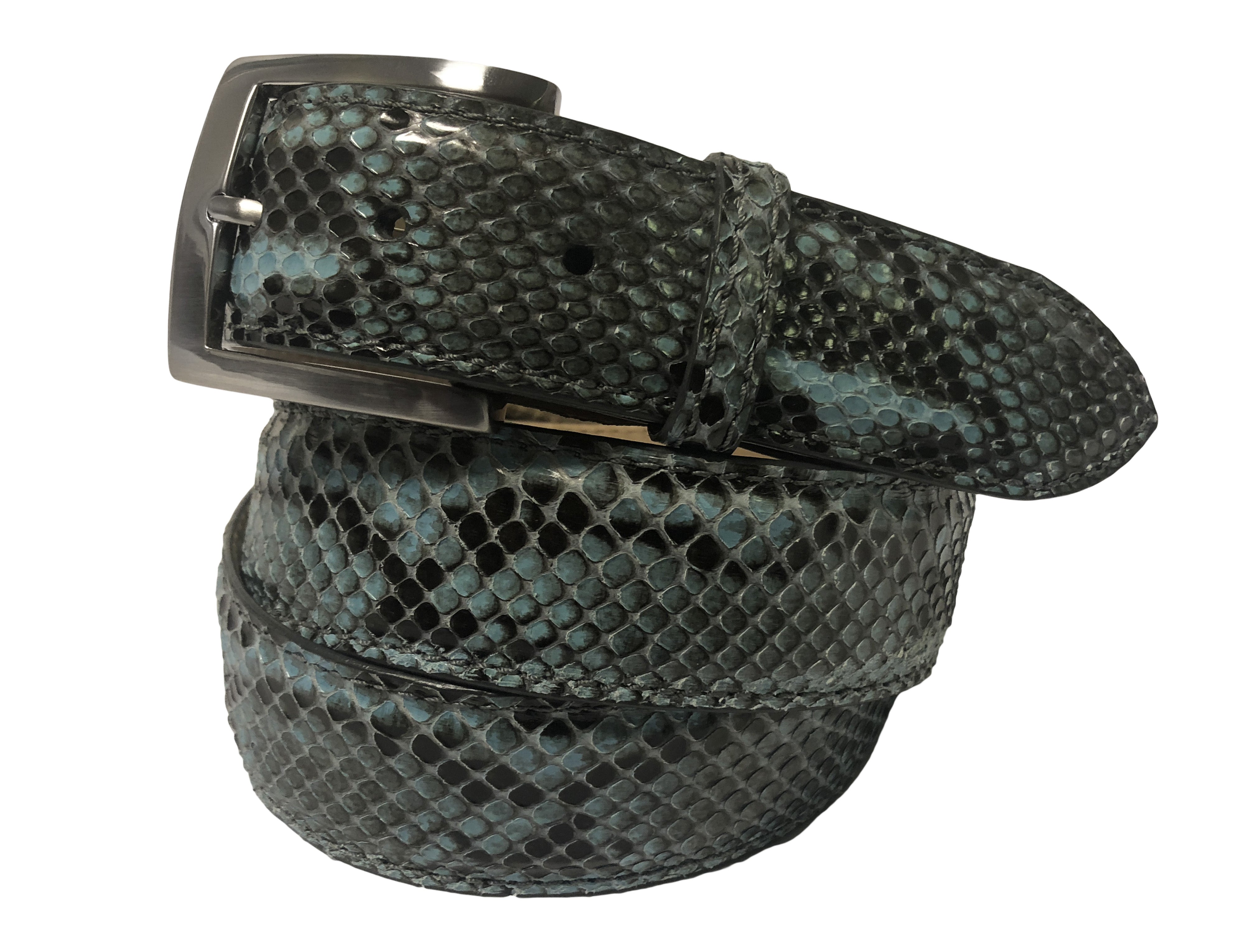 Python Skin Belt Turquoise/Black