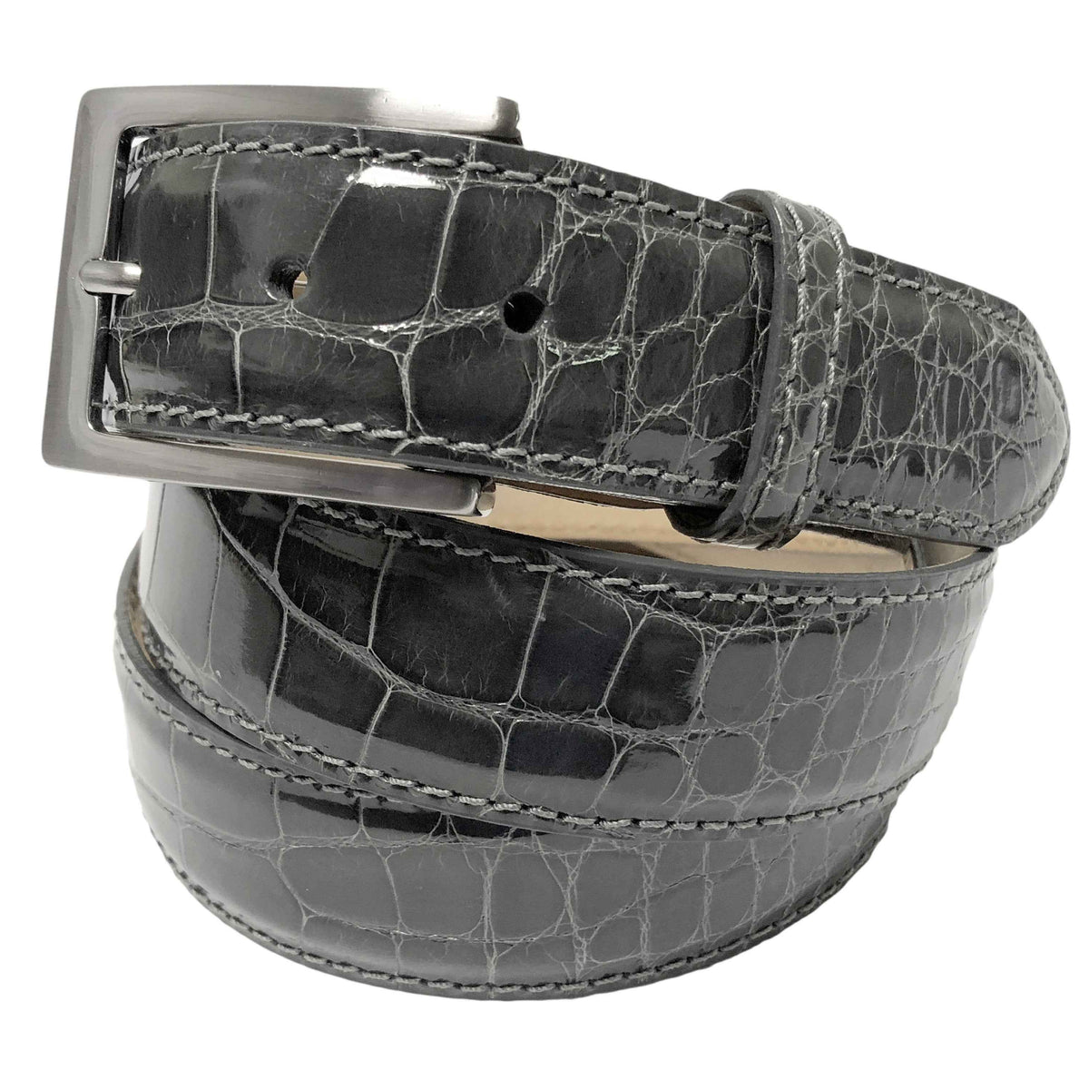 Coldwater Creek Black Embossed Alligator & Silver Filigree Buckle Belt (L) ARIAT Men main image 3