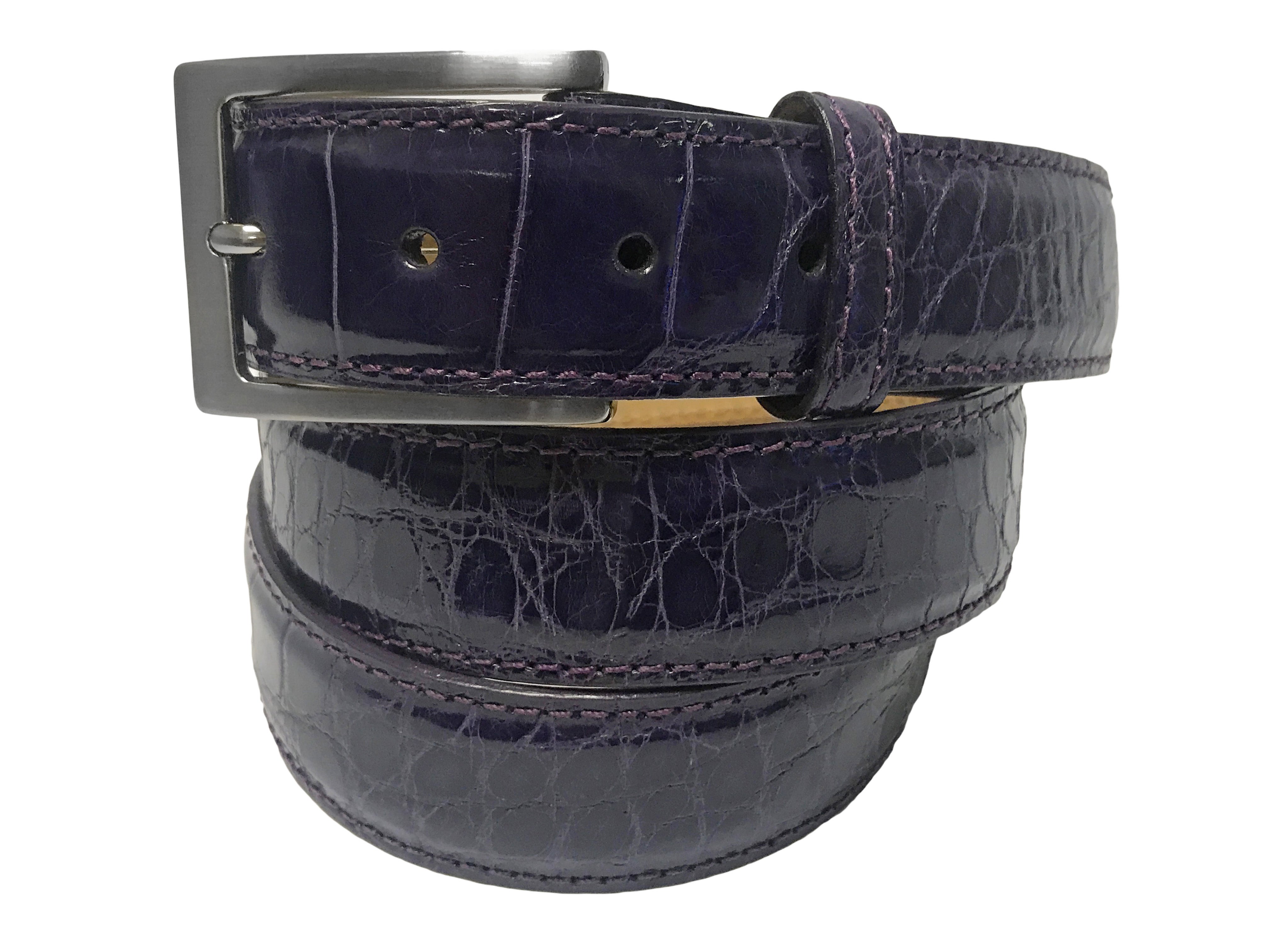 Alligator Skin Glossy Belt Violet