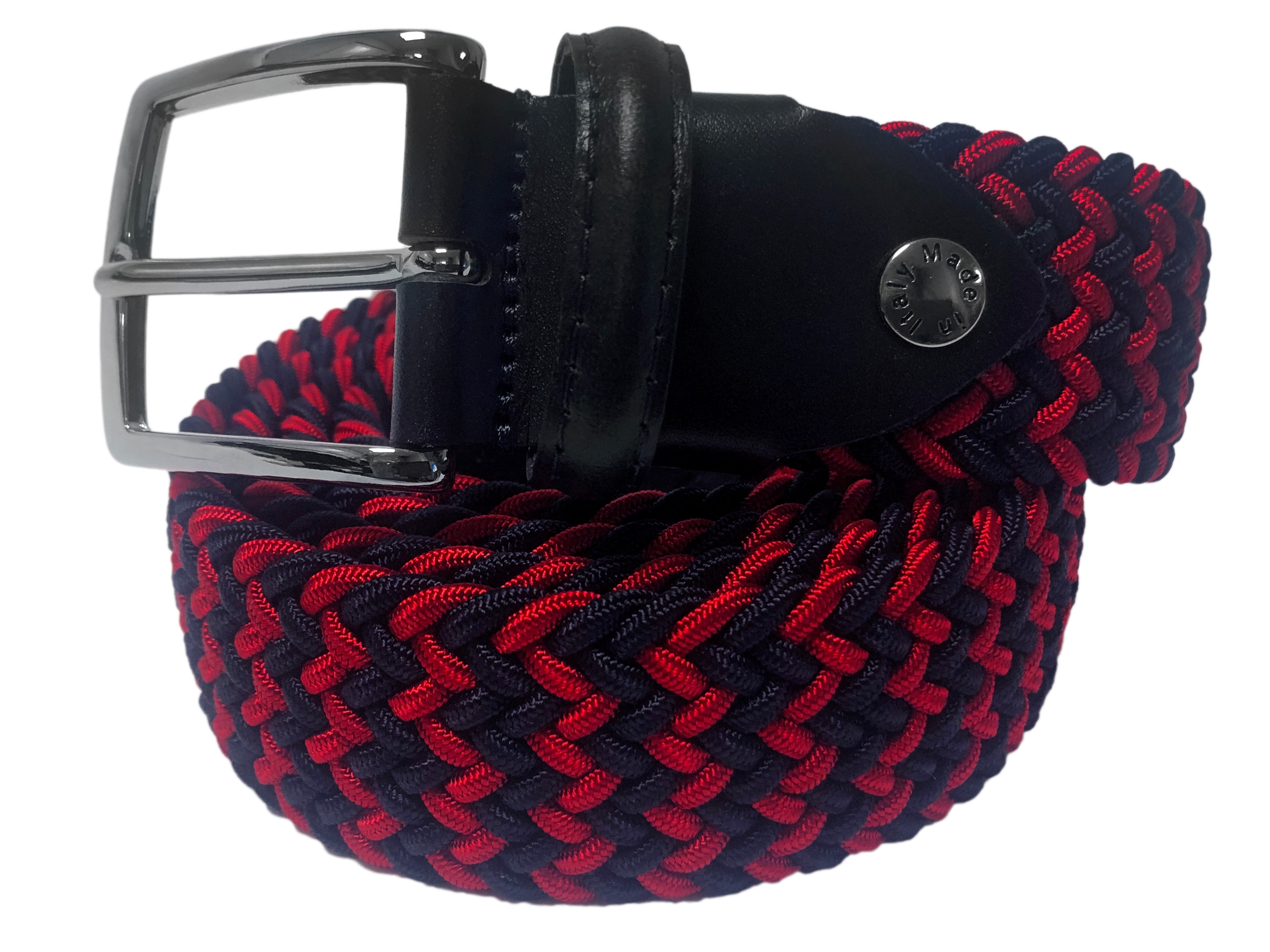 Cotton Stretch Belt Red/Navy