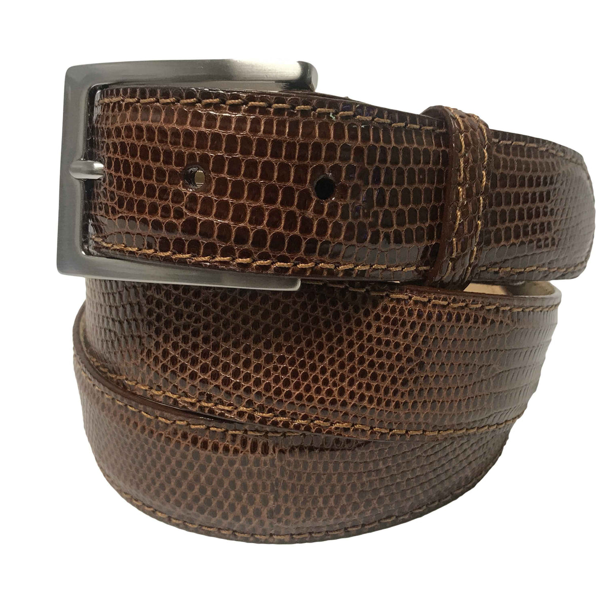 Lizard Skin Belt Cognac Classic display picture 3