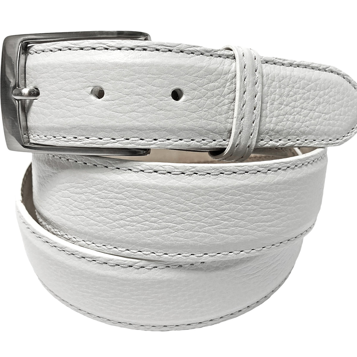 Vintage Genuine Leather Belt Elasticized White White Genuine Distressed Leather Belt – msbankeny.com main image 3